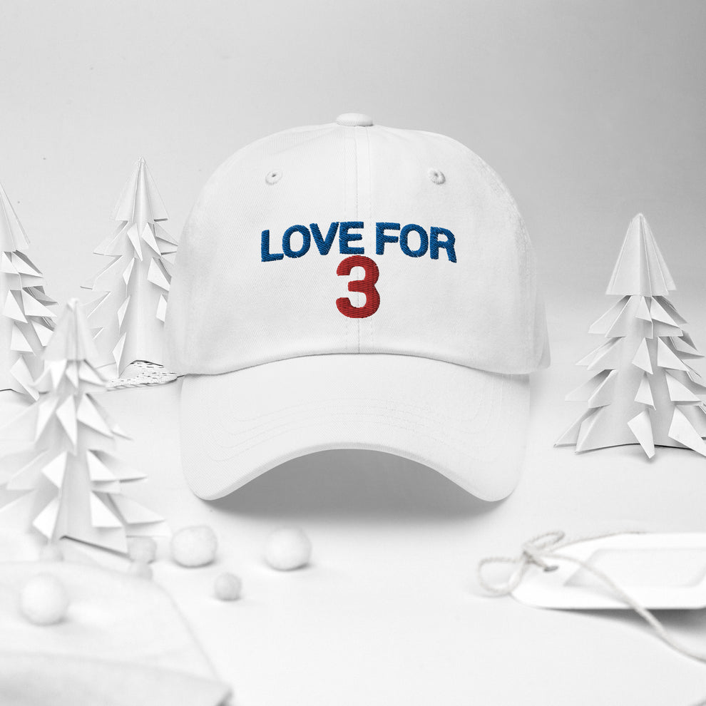 Damar Hamlin 3 Hat / Love for 3 Hat / Buffalo Bills 3 Cuffed Beanie White