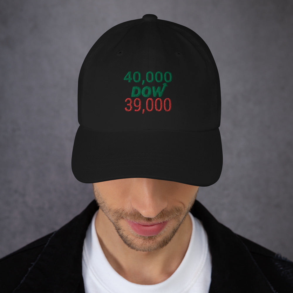 Dow 39.000 & 40.000 Hat / Dow 40k Hat / Dow 40000 Dad Hat