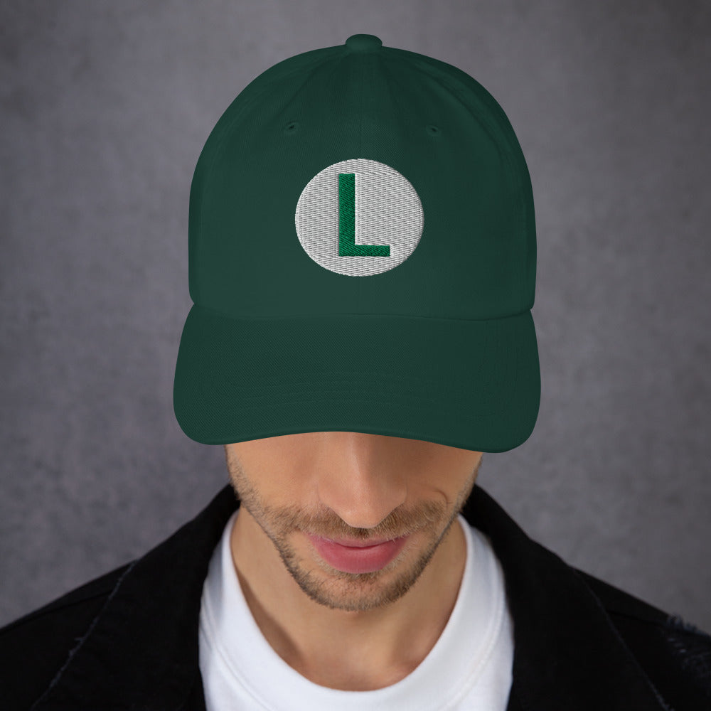 Video Character With L On Hat / Luigi Mario Hat / Luigi Mario Dad Hat