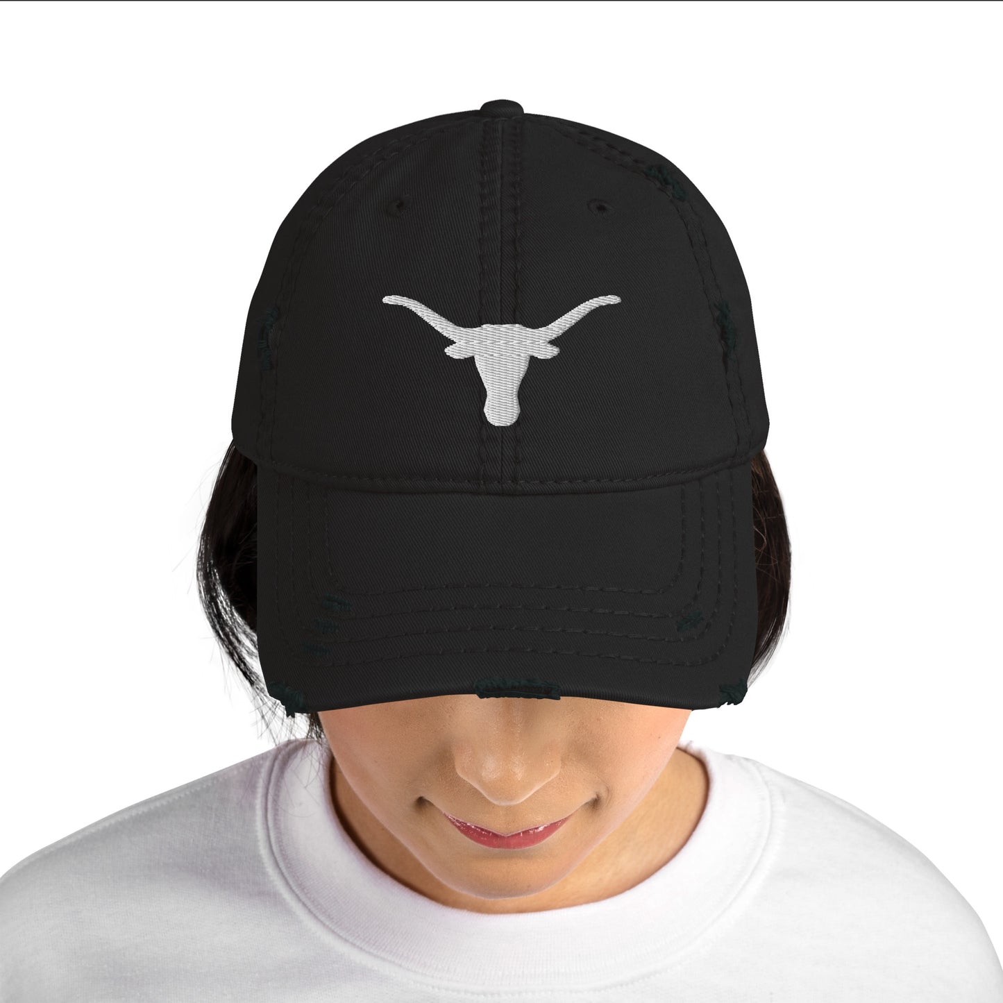 Renee Zellweger Hat / Longhorn Distressed Dad Hat