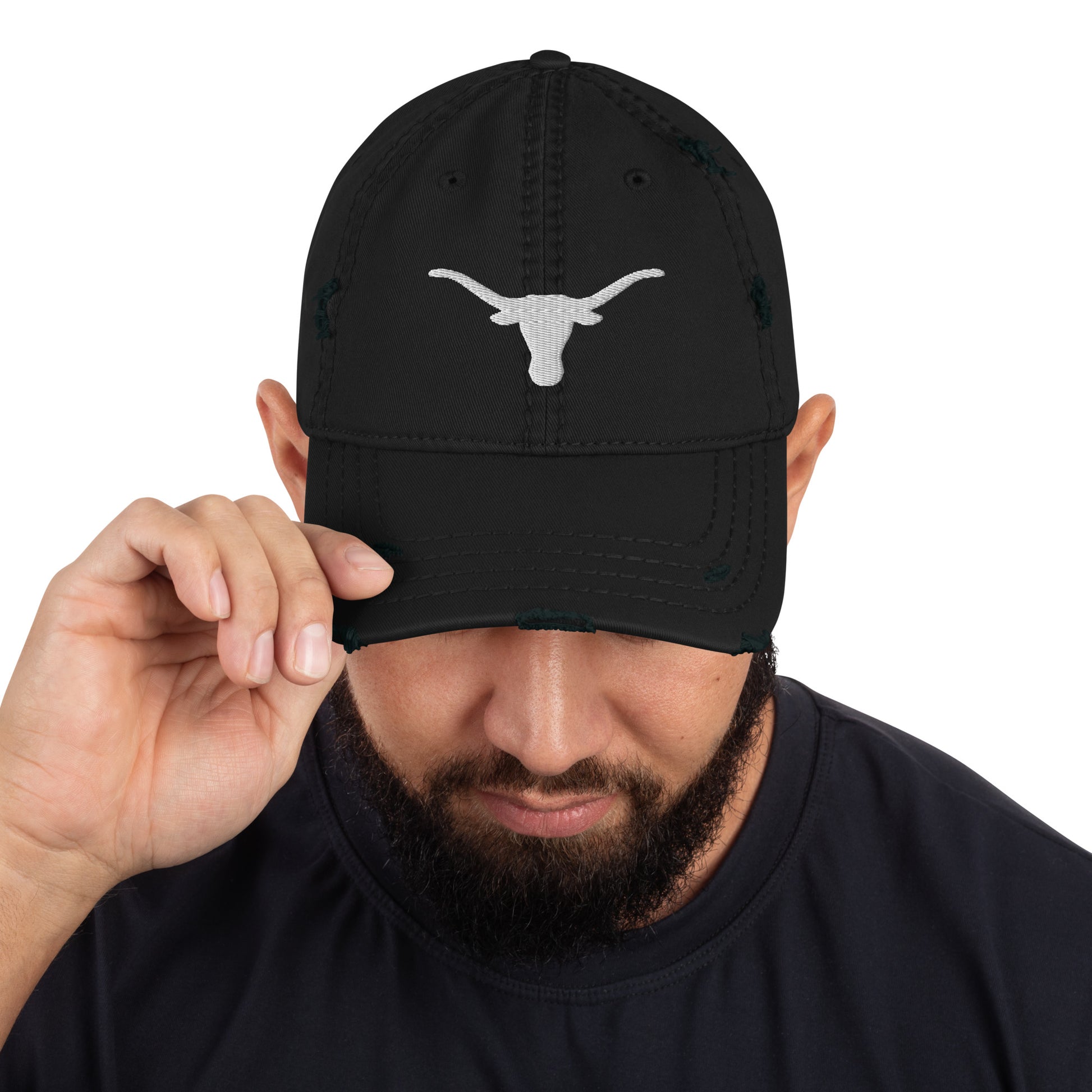 Renee Zellweger Hat / Longhorn Distressed Dad Hat