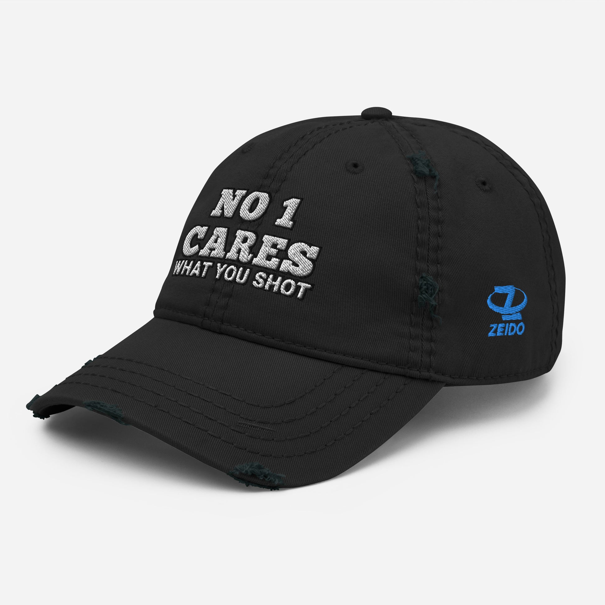 NO 1 Cares What You Shot Hat / One More Shot Distressed Dad Hat