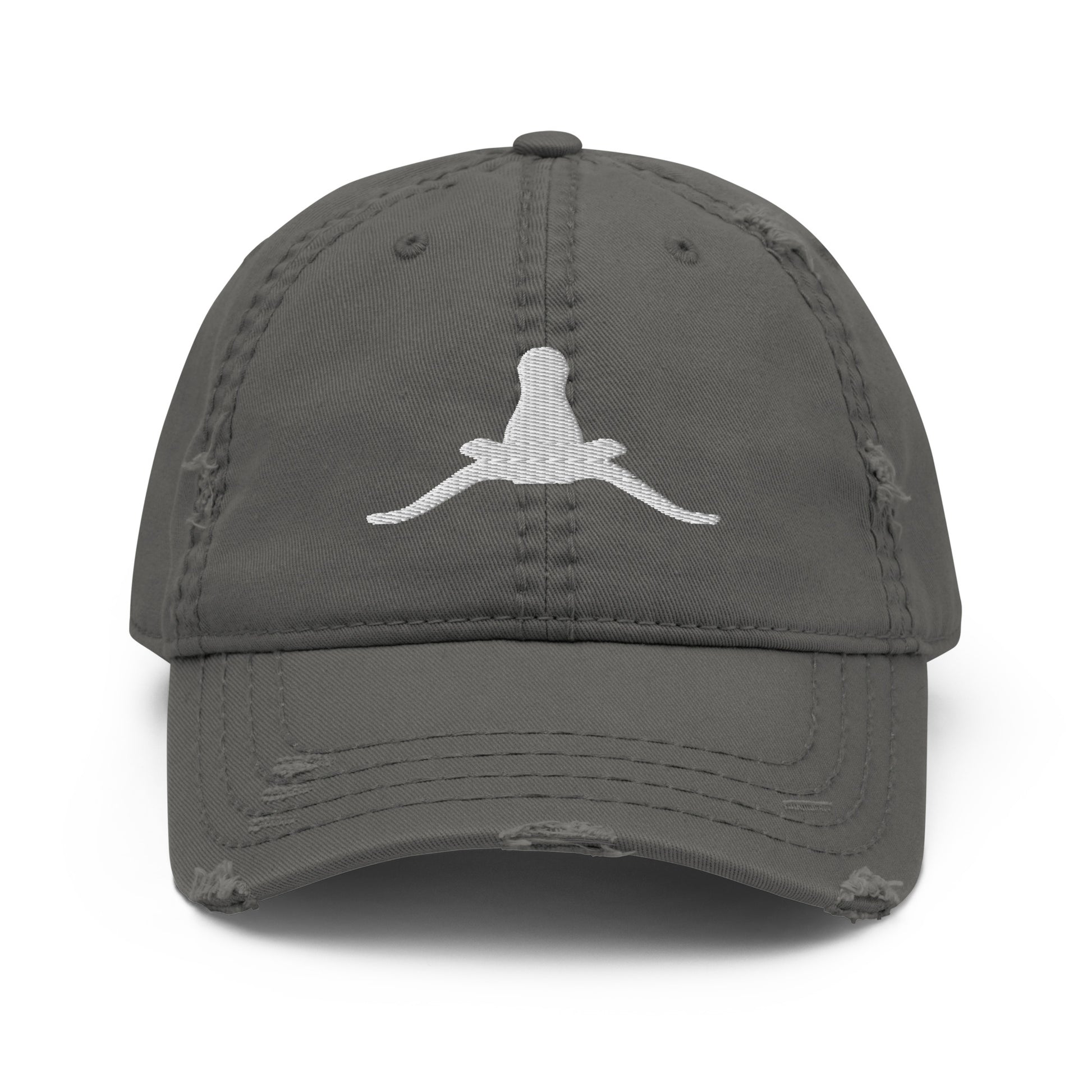 Horns Down Hat / Renee Zellweger Hat / Longhorn Distressed Dad Hat