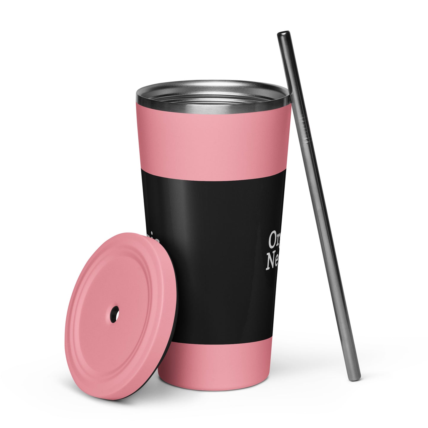 Organic Negrow Tumbler / Insulated tumbler with a straw