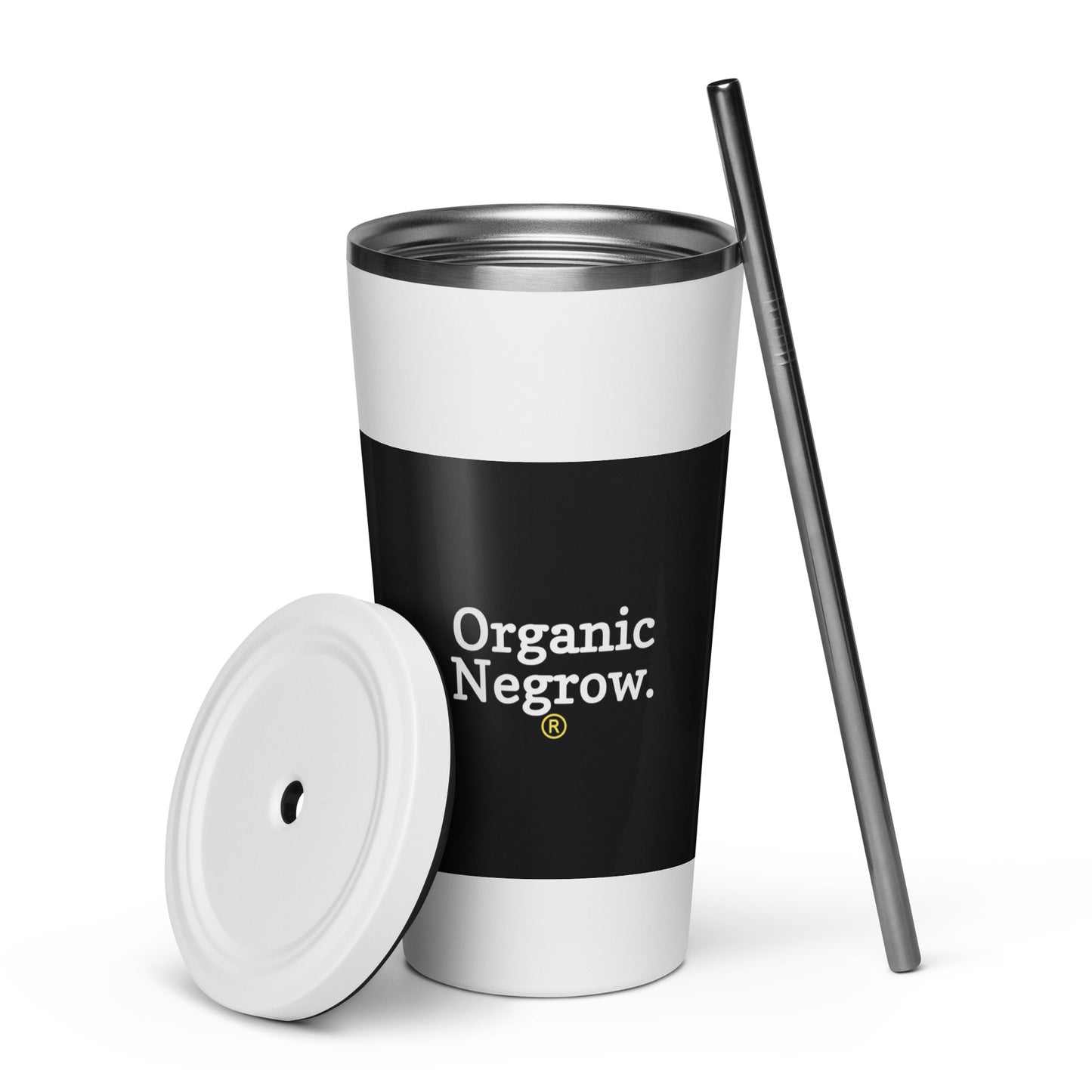 Organic Negrow Tumbler / Insulated tumbler with a straw