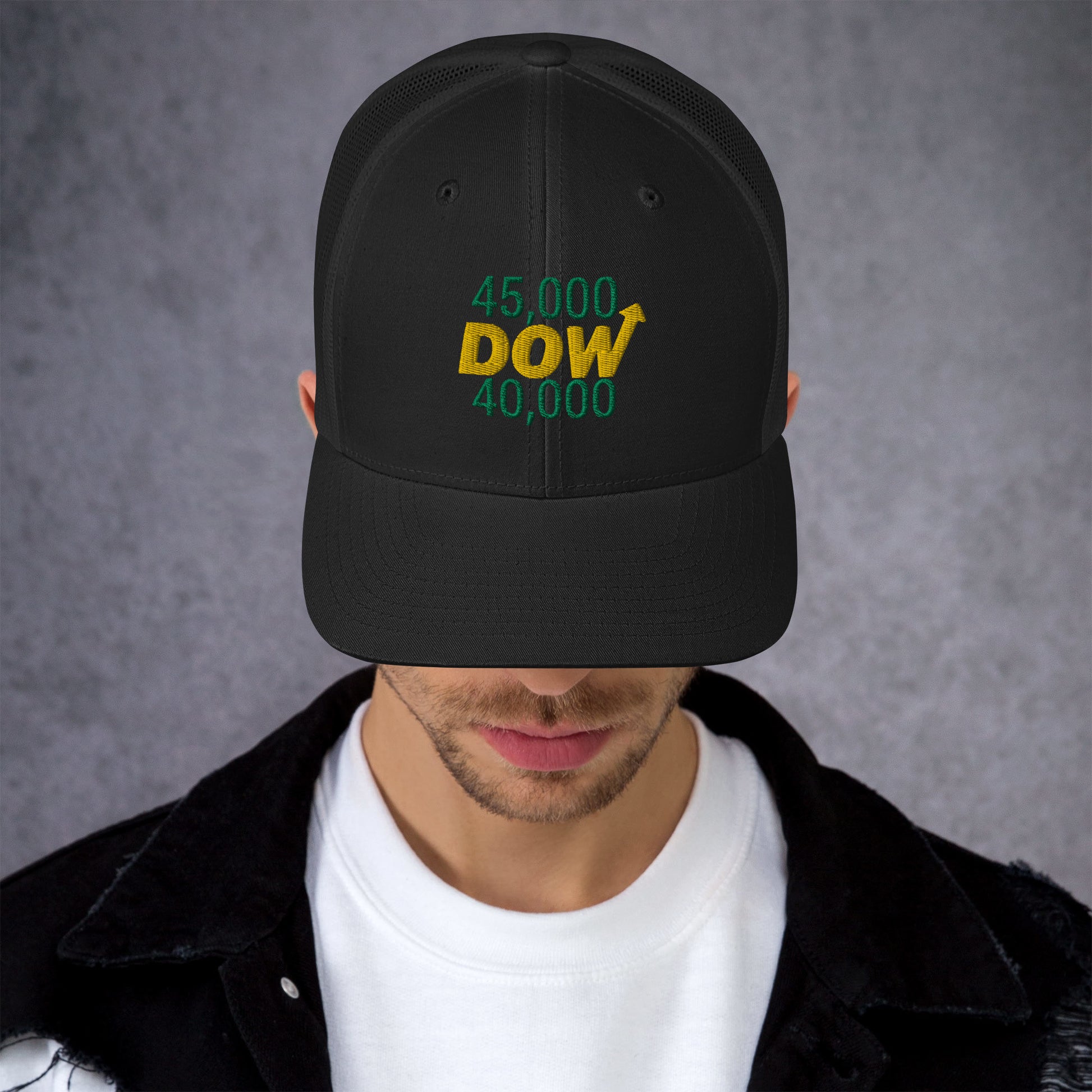 Dow 40.000 Rise To Dow 45.0000 Hat / Dow 40k Hat / Dow 40k Trucker Cap