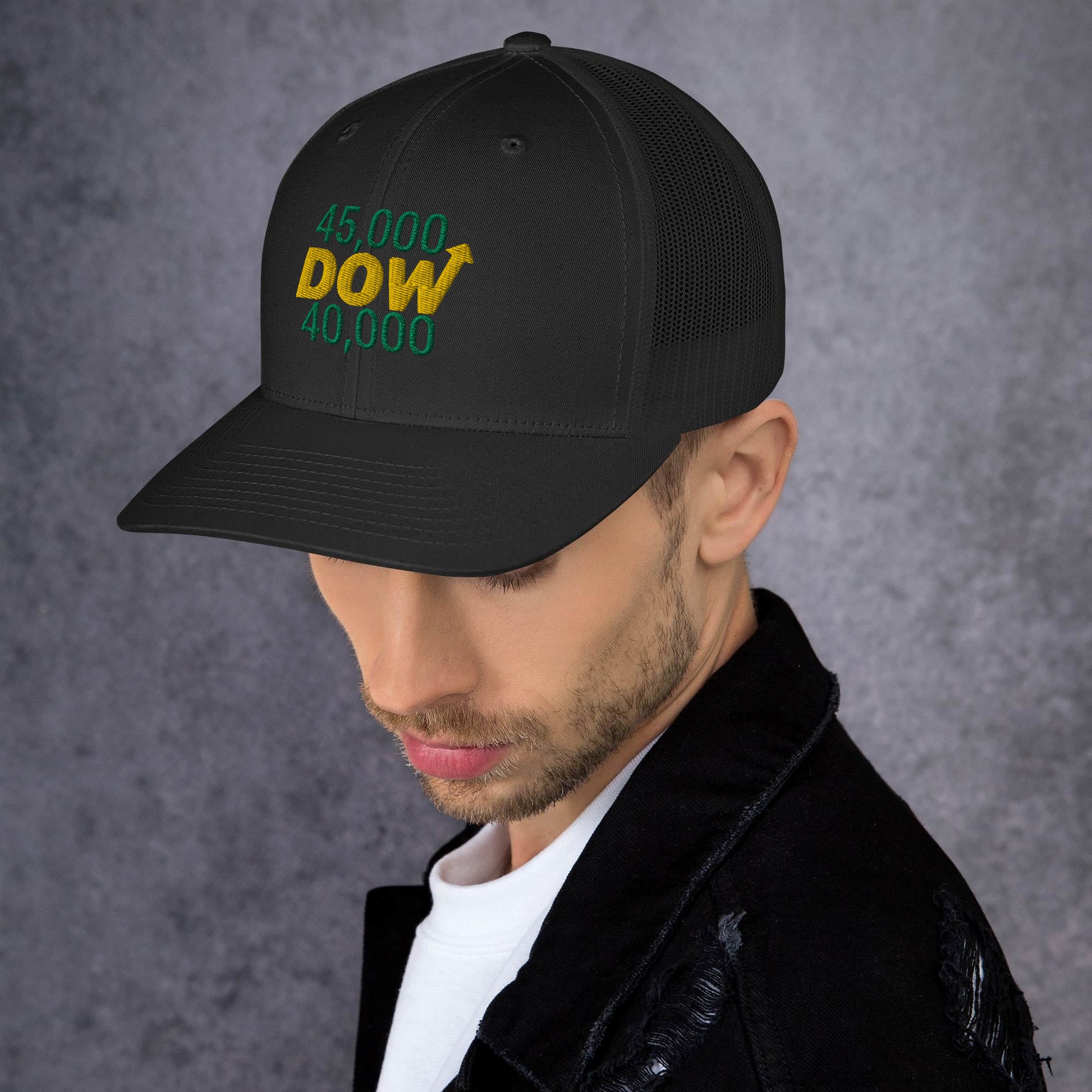 Dow 40.000 Rise To Dow 45.0000 Hat / Dow 40k Hat / Dow 40k Trucker Cap