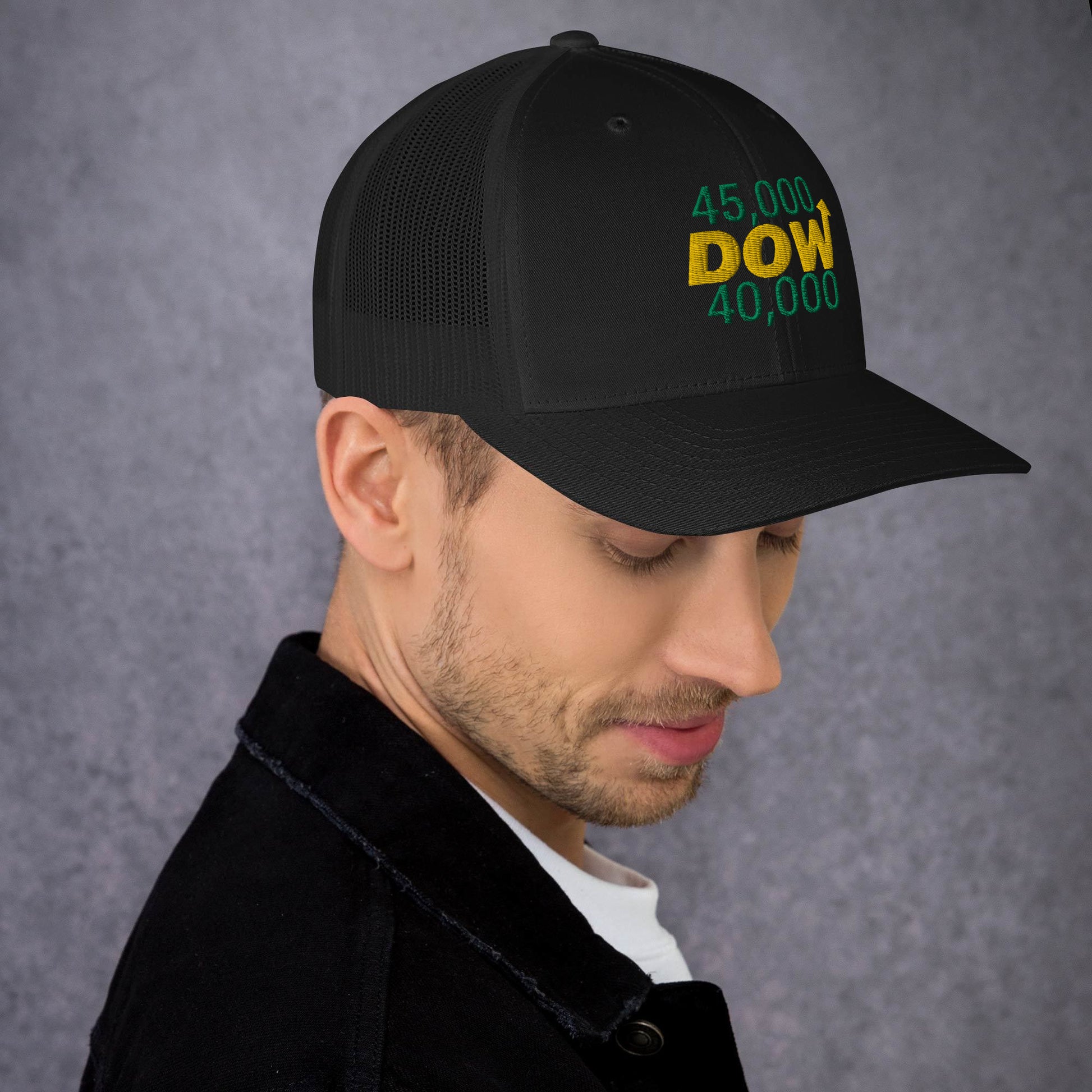 Dow 40.000 Rise To Dow 45.0000 Hat / Dow 40k Hat / Dow 40k Trucker Cap