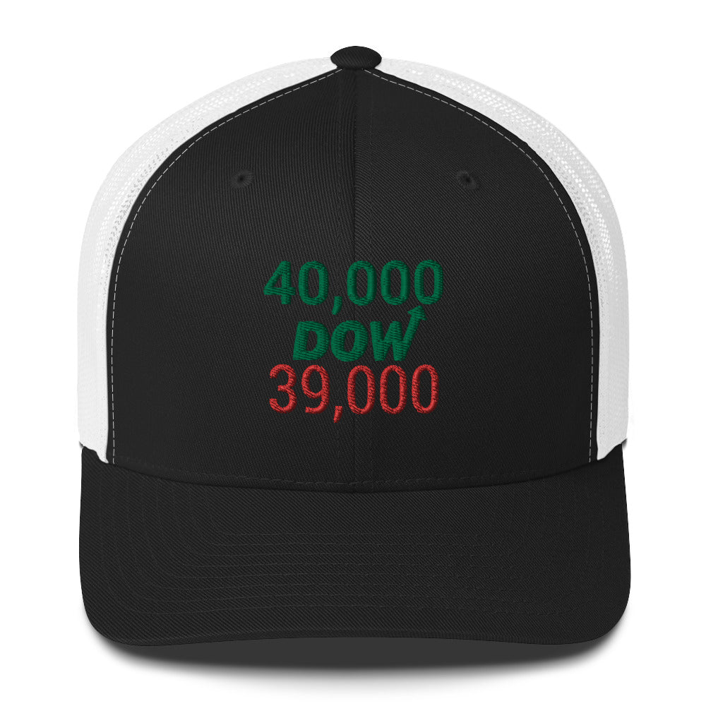 Dow 39.000 & 40.000 Hat / Dow 40k Hat / Dow 40000 Trucker Cap