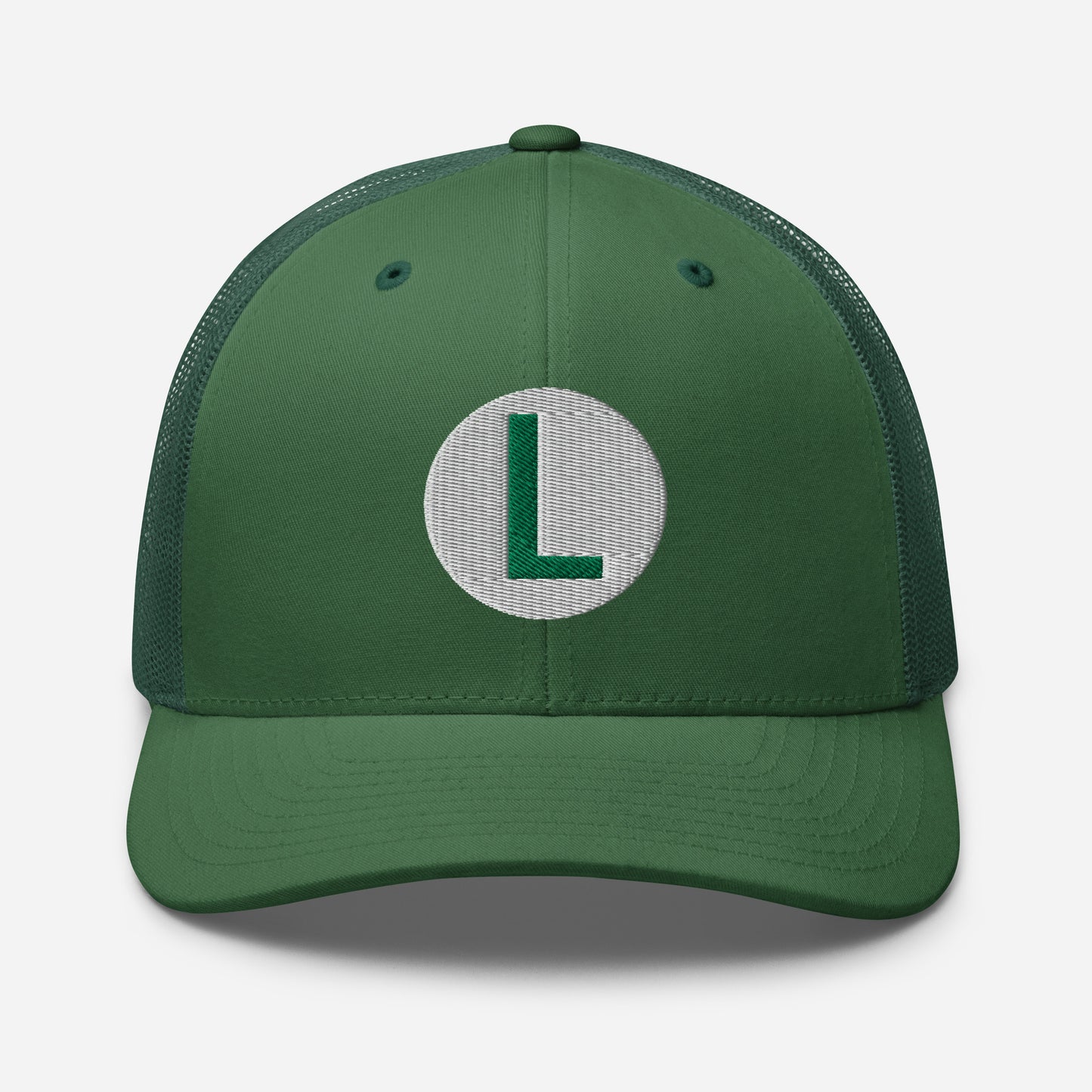 Video Character With L On Hat / Luigi Mario / Luigi Mario Trucker Cap