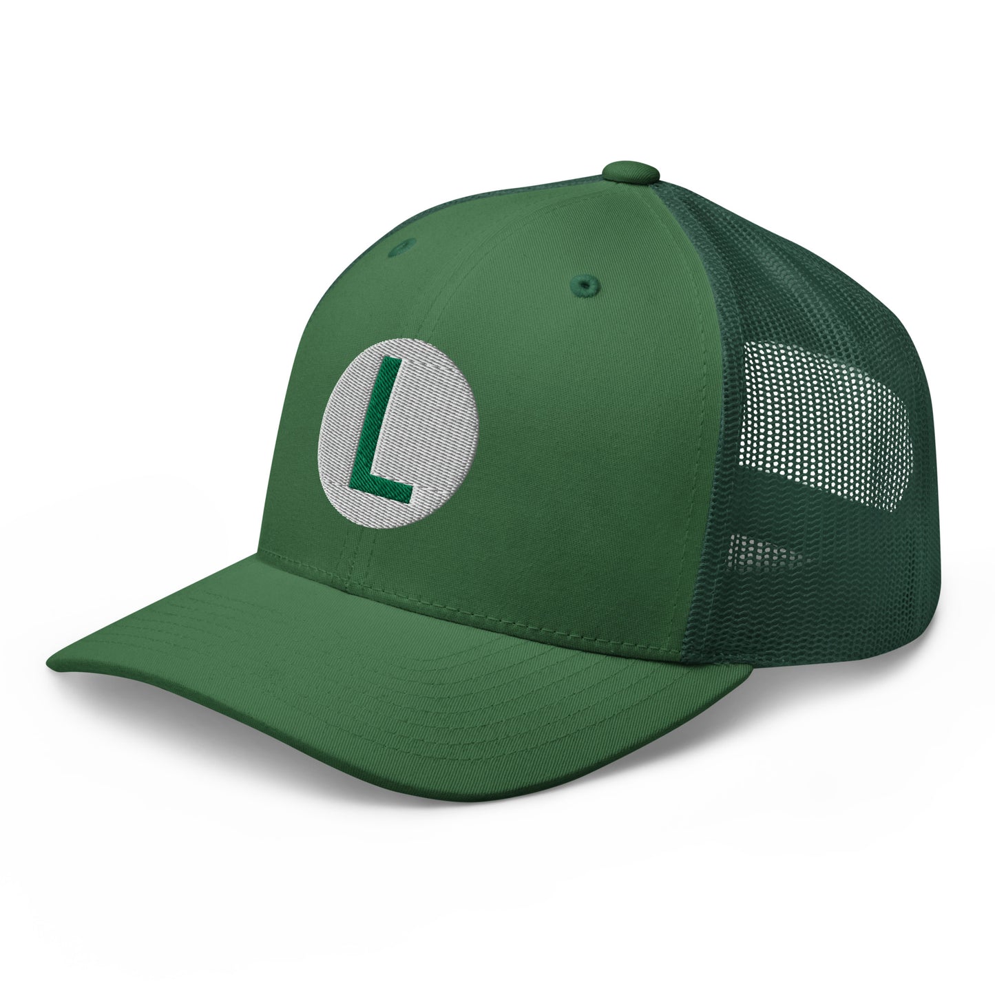 Video Character With L On Hat / Luigi Mario / Luigi Mario Trucker Cap