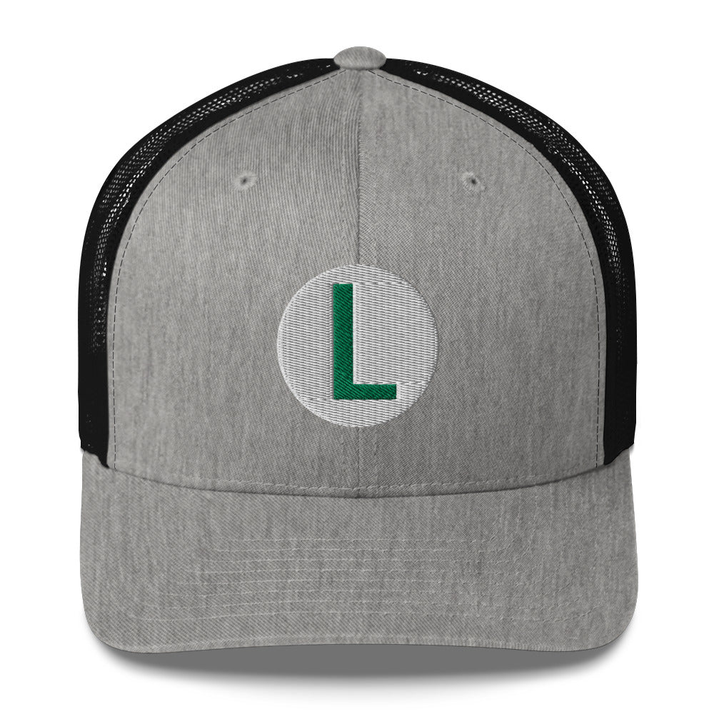 Video Character With L On Hat / Luigi Mario / Luigi Mario Trucker Cap