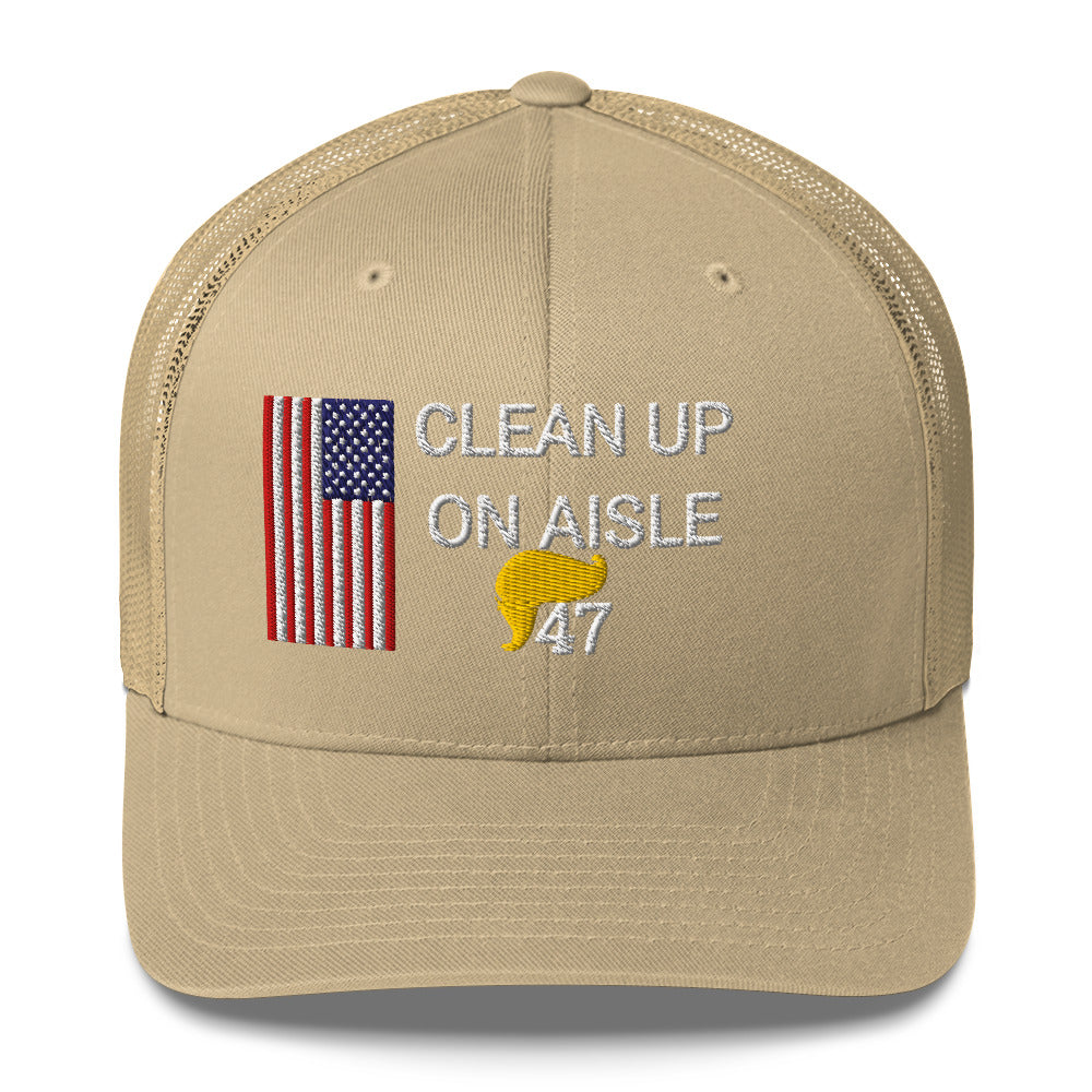 Trump 47 Hat / Clean Up On Aisle 47 Hat / 47 Hat / 47 Trucker Cap