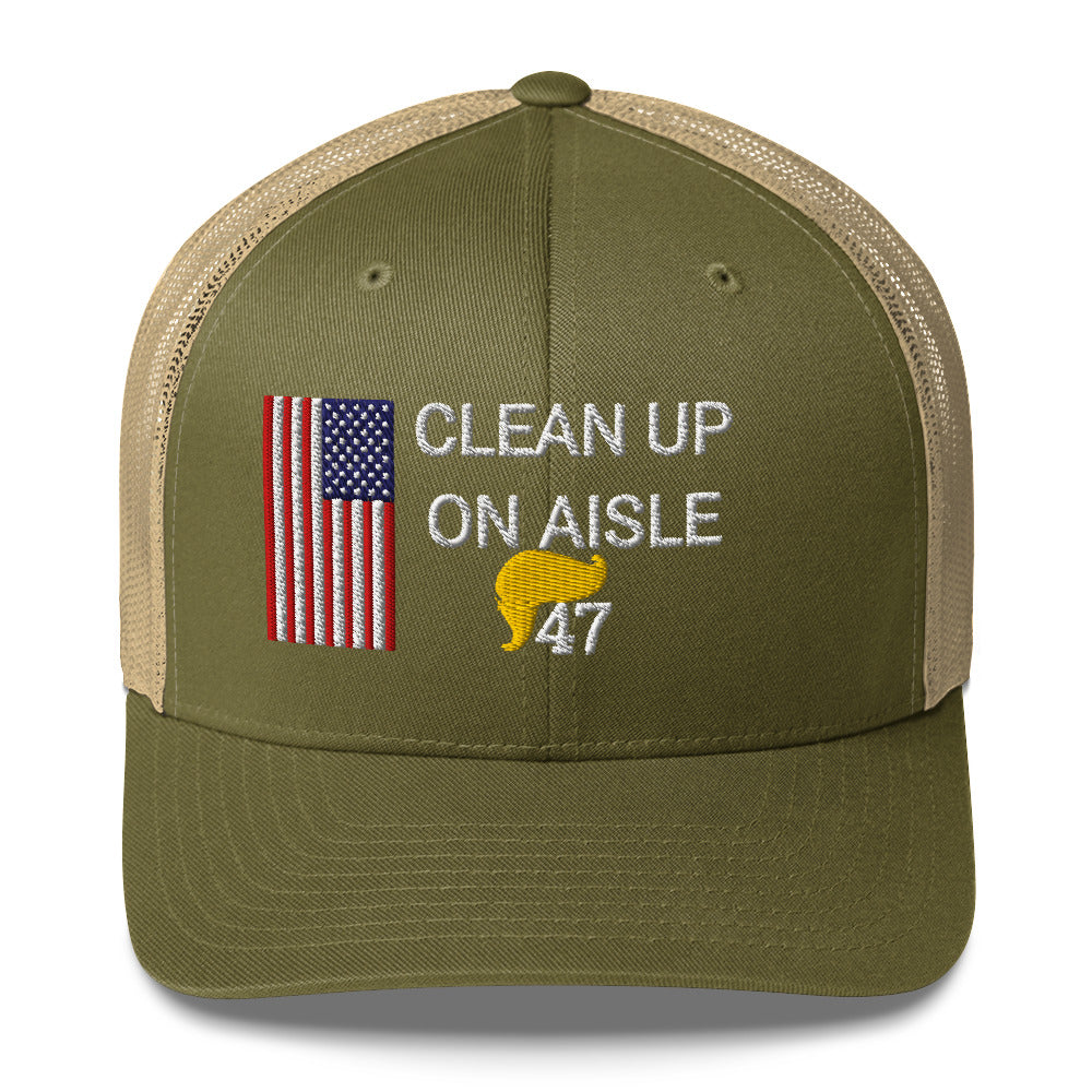 Trump 47 Hat / Clean Up On Aisle 47 Hat / 47 Hat / 47 Trucker Cap