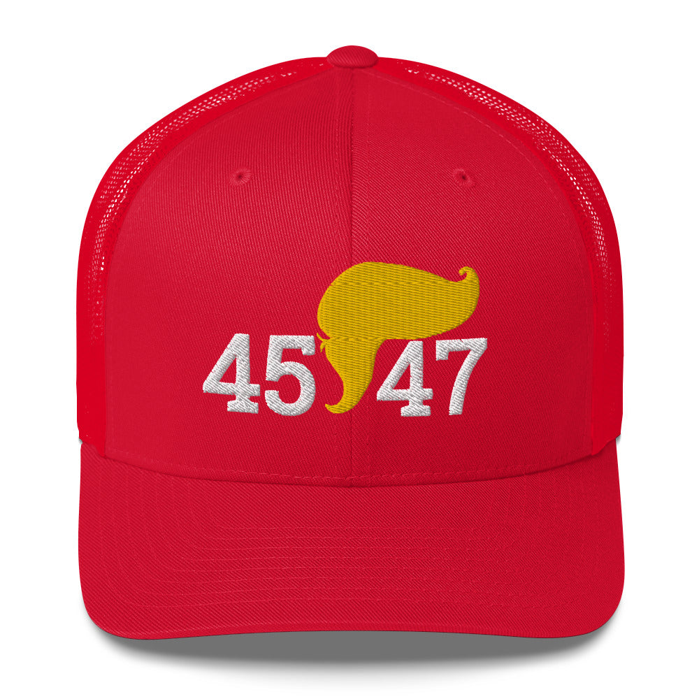 Trump 45 47 Hat / Make America Great Again Hat / Trump 47 Trucker Cap