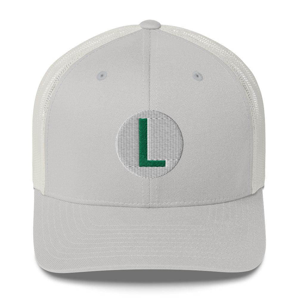 Video Character With L On Hat / Luigi Mario / Luigi Mario Trucker Cap