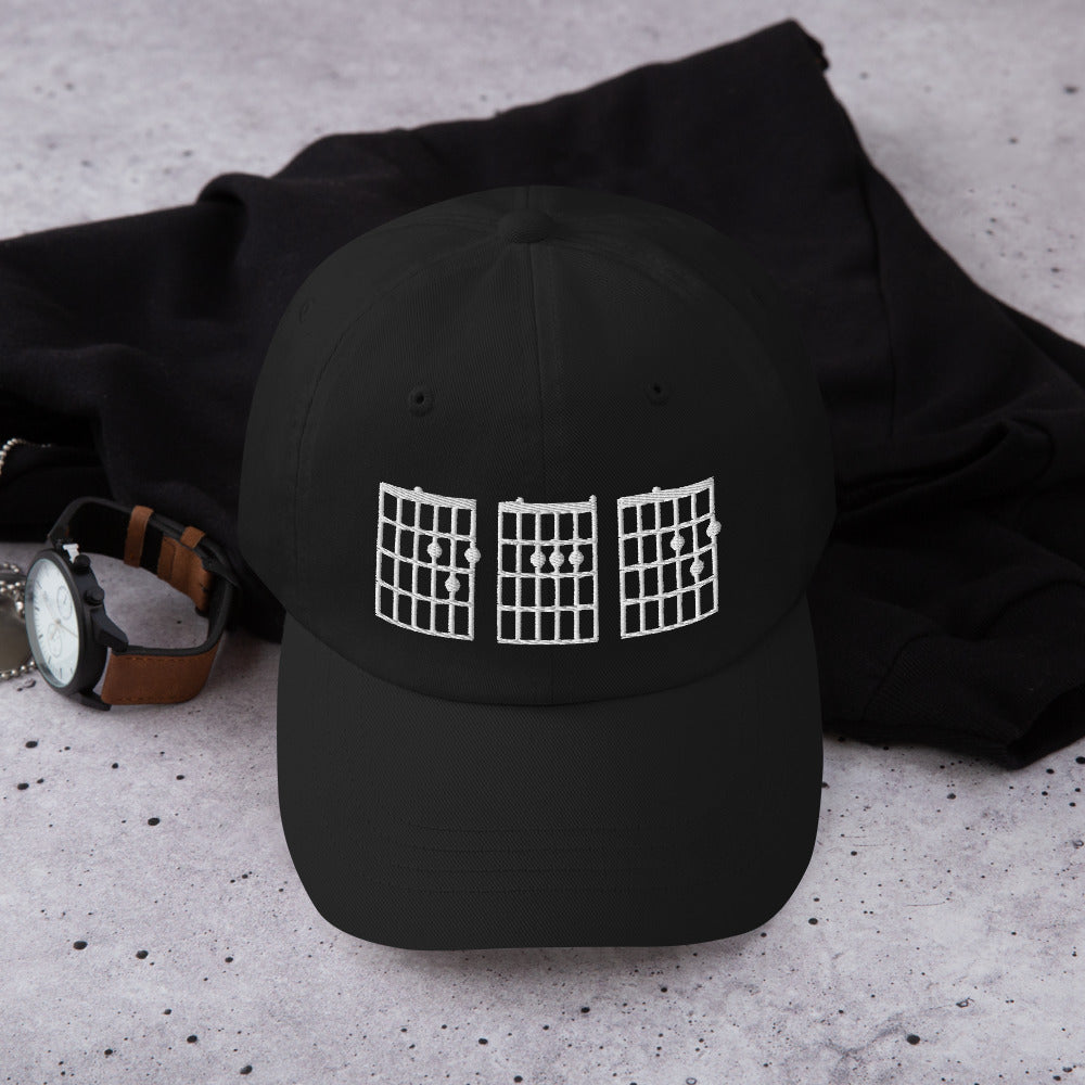 Mens Guitar Chord hat / Dad Best Ever Hat / Dad hat