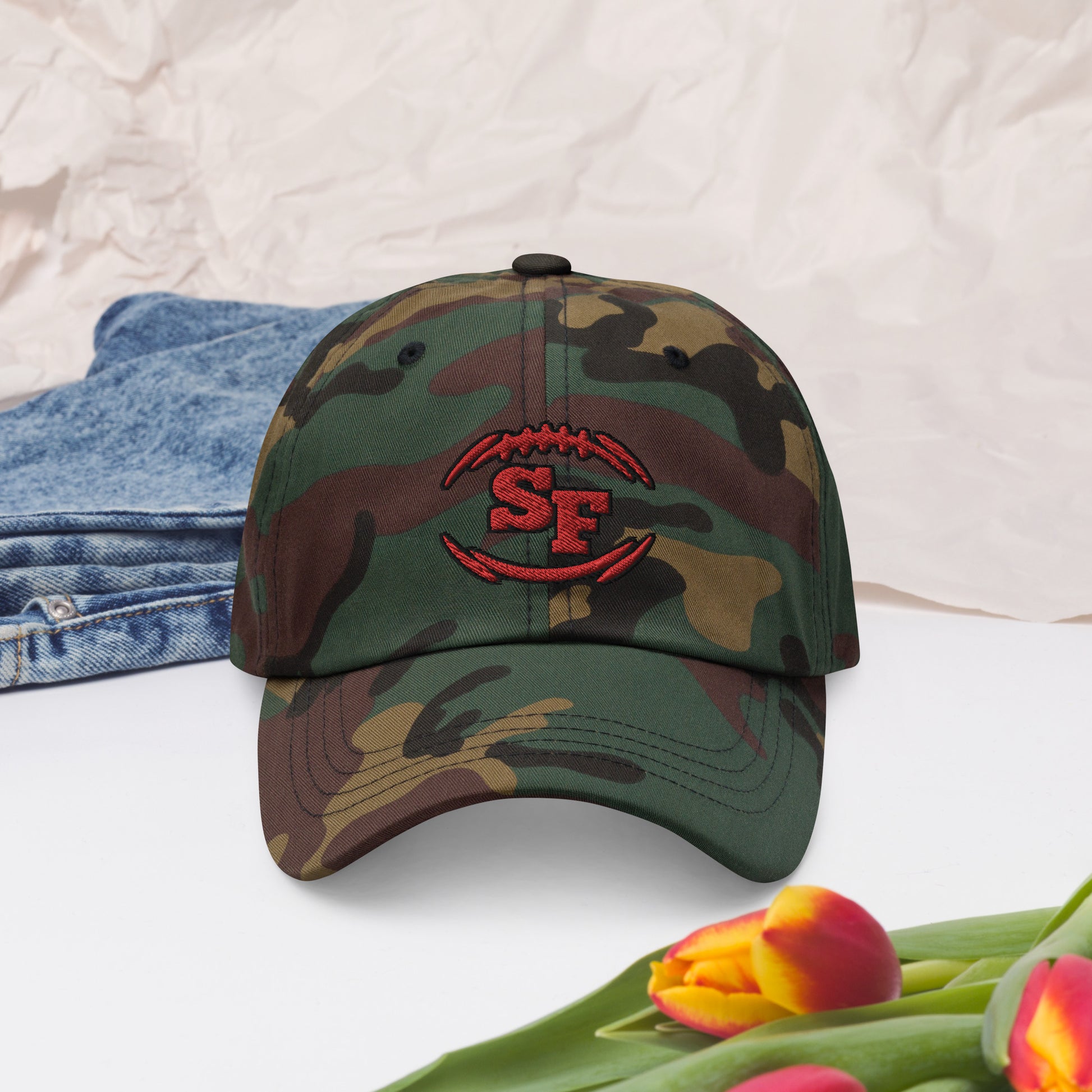 49ers camo fitted hat