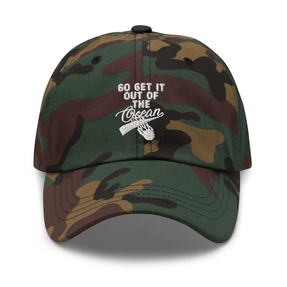 Go  get  it out of the Ocean hat / go get it out of the Ocean / Dad hat