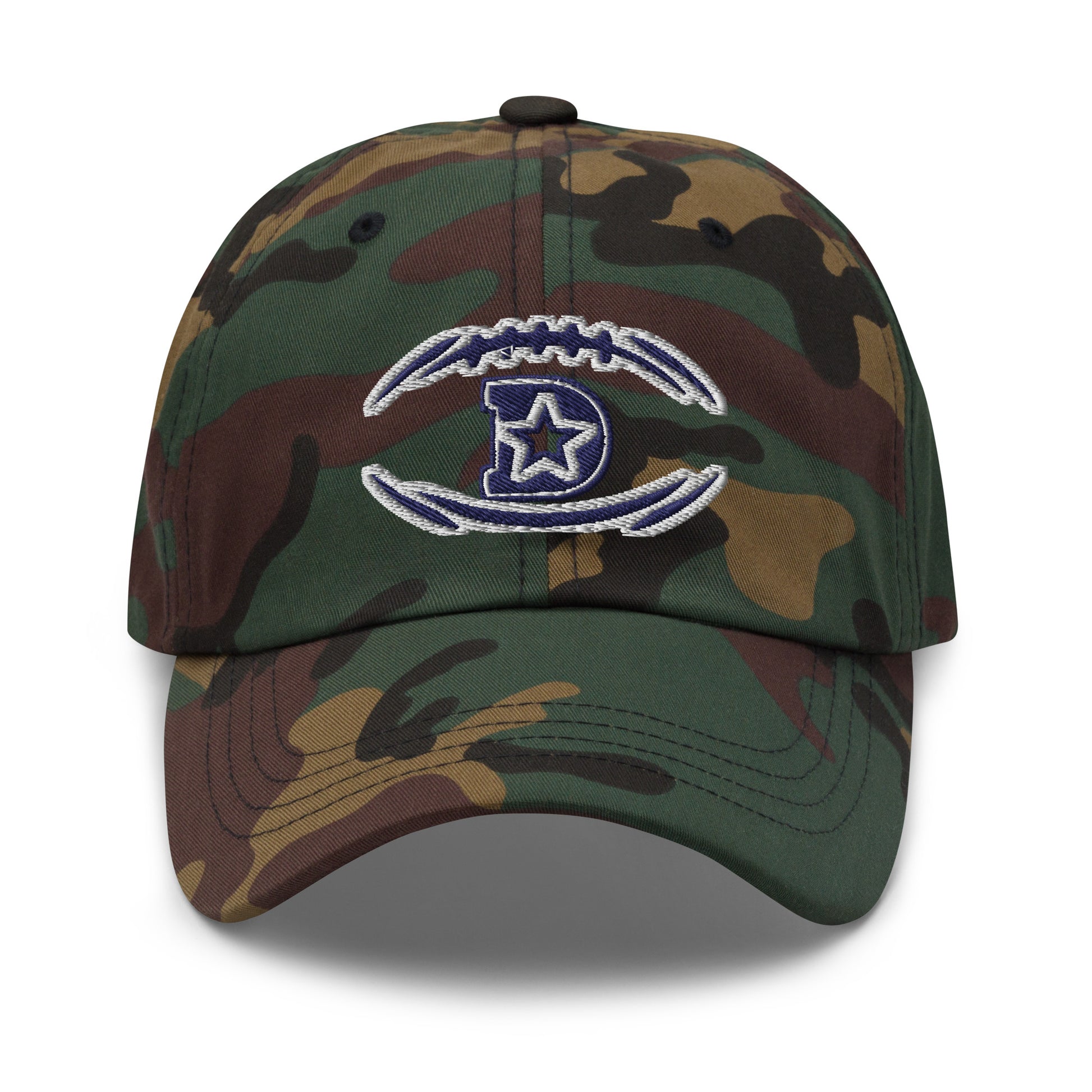 Dallas Hat / Stars Hat / D Star Hat / Dallas Cowboys Hat / D Dad Hat Green Camo