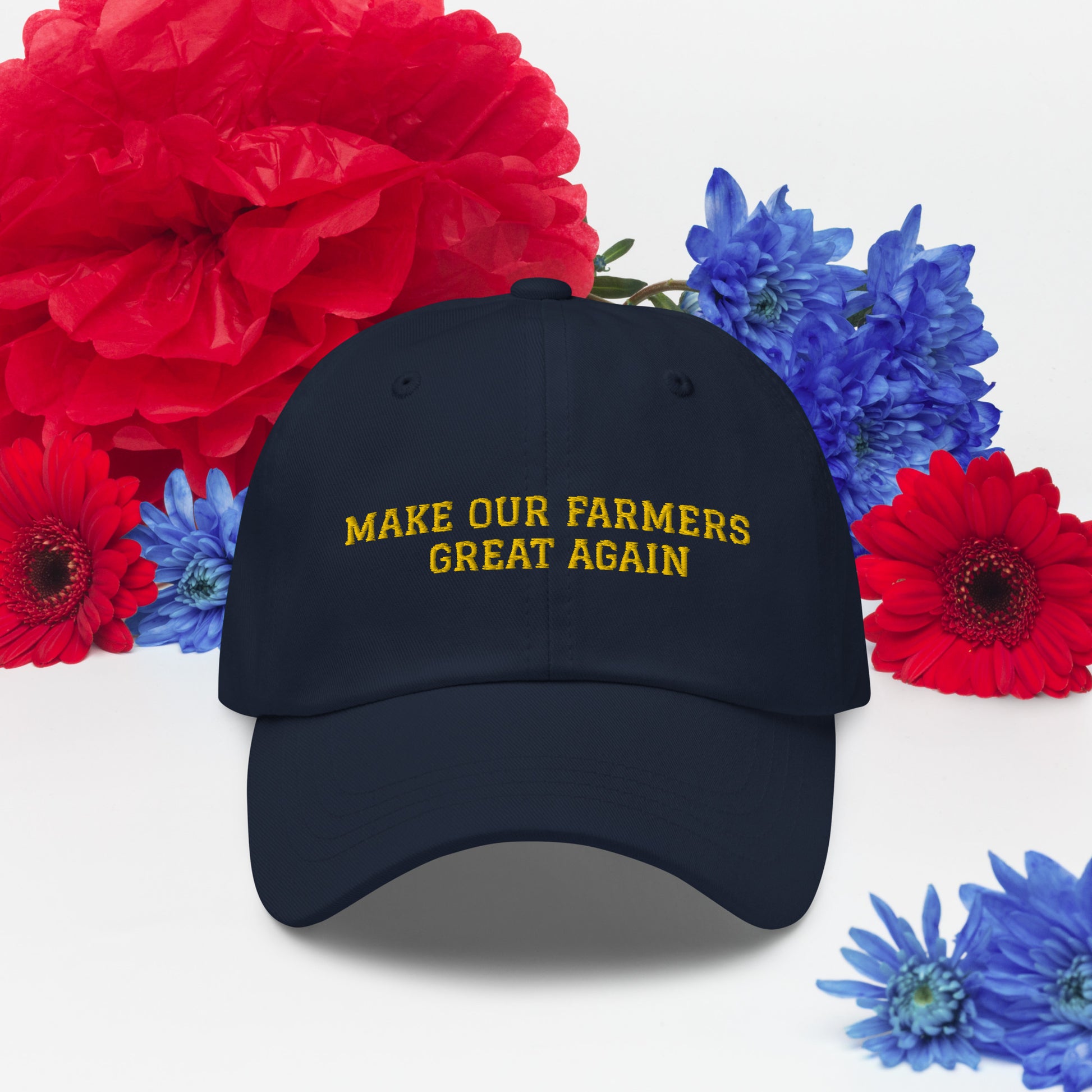 Make Our Farmers Great Hat / Farmers Hat / Green Dad Hat Cranberry