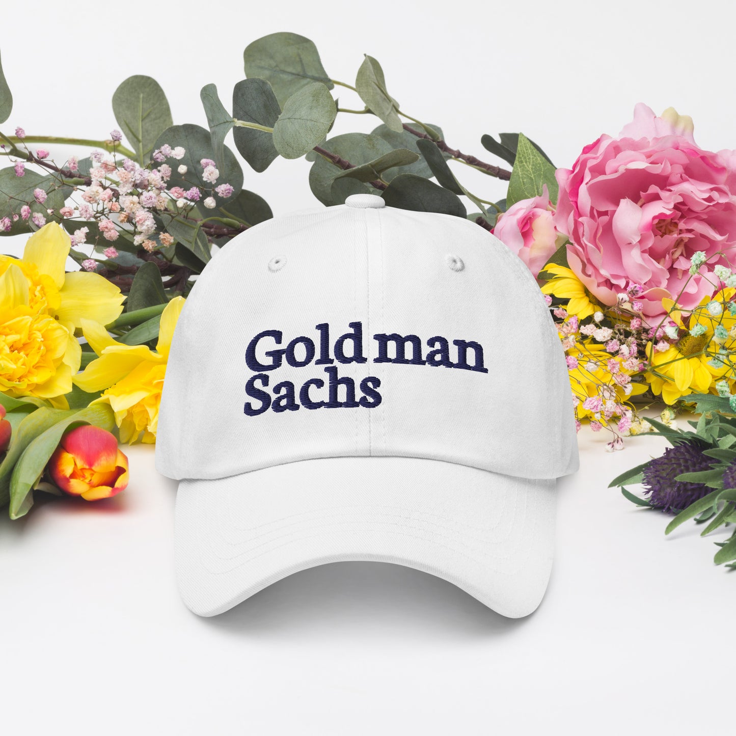 Gold Man Sachs Golf hat / Patrick Cantlay Dad hat