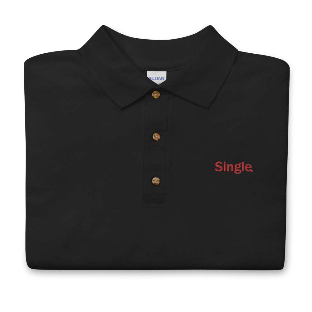 Single t-shirt / valentine's Day t-shirt / valentine's t-shirt / Embroidered Polo Shirt