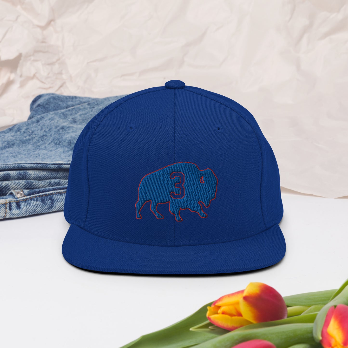 Damar Hamlin 3 Hat / Love For Damr 3 / Buffalo Bills 3 Snapback Hat