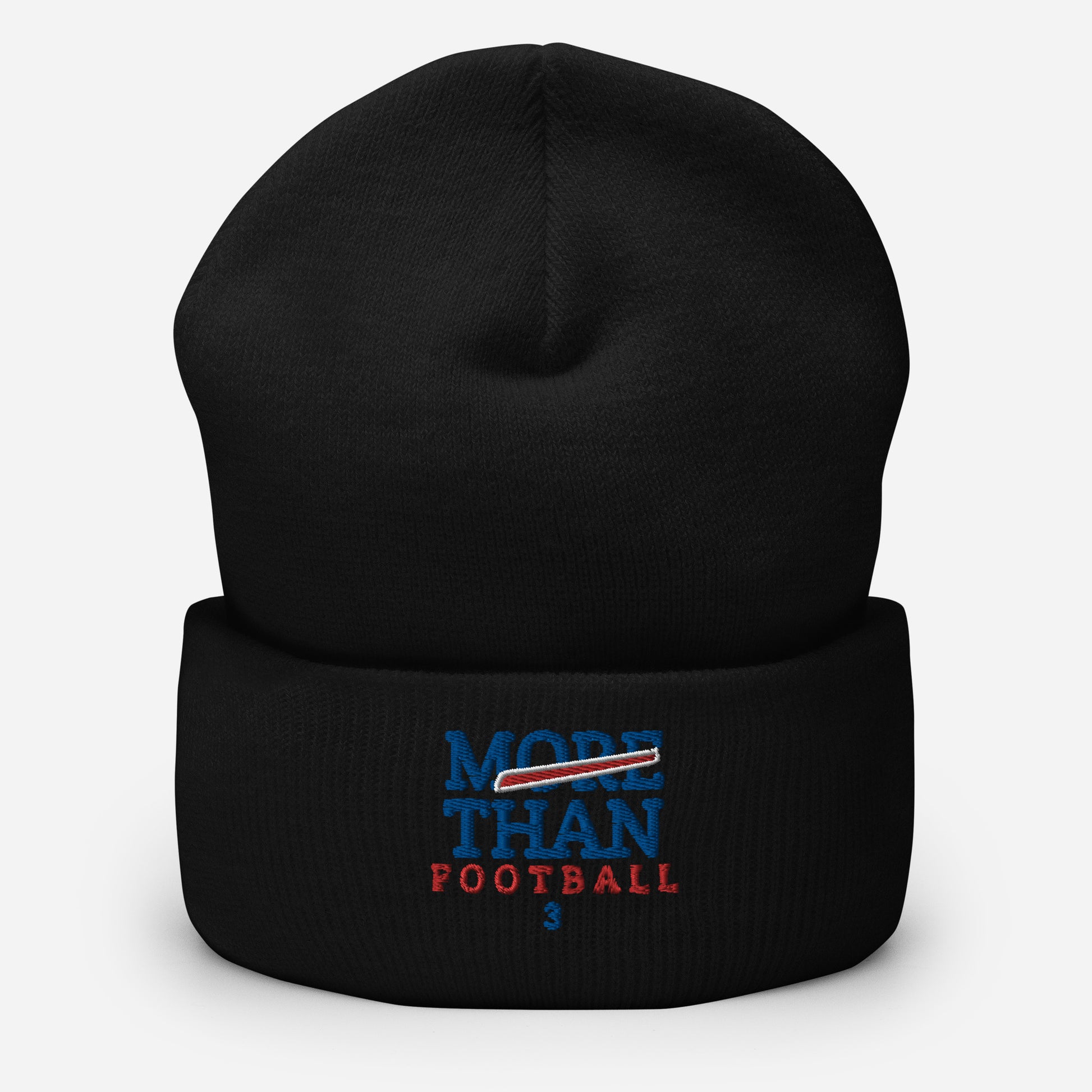 Damar Hamlin 3 Hat / Love for 3 Hat / Buffalo Bills 3 Cuffed Beanie Black