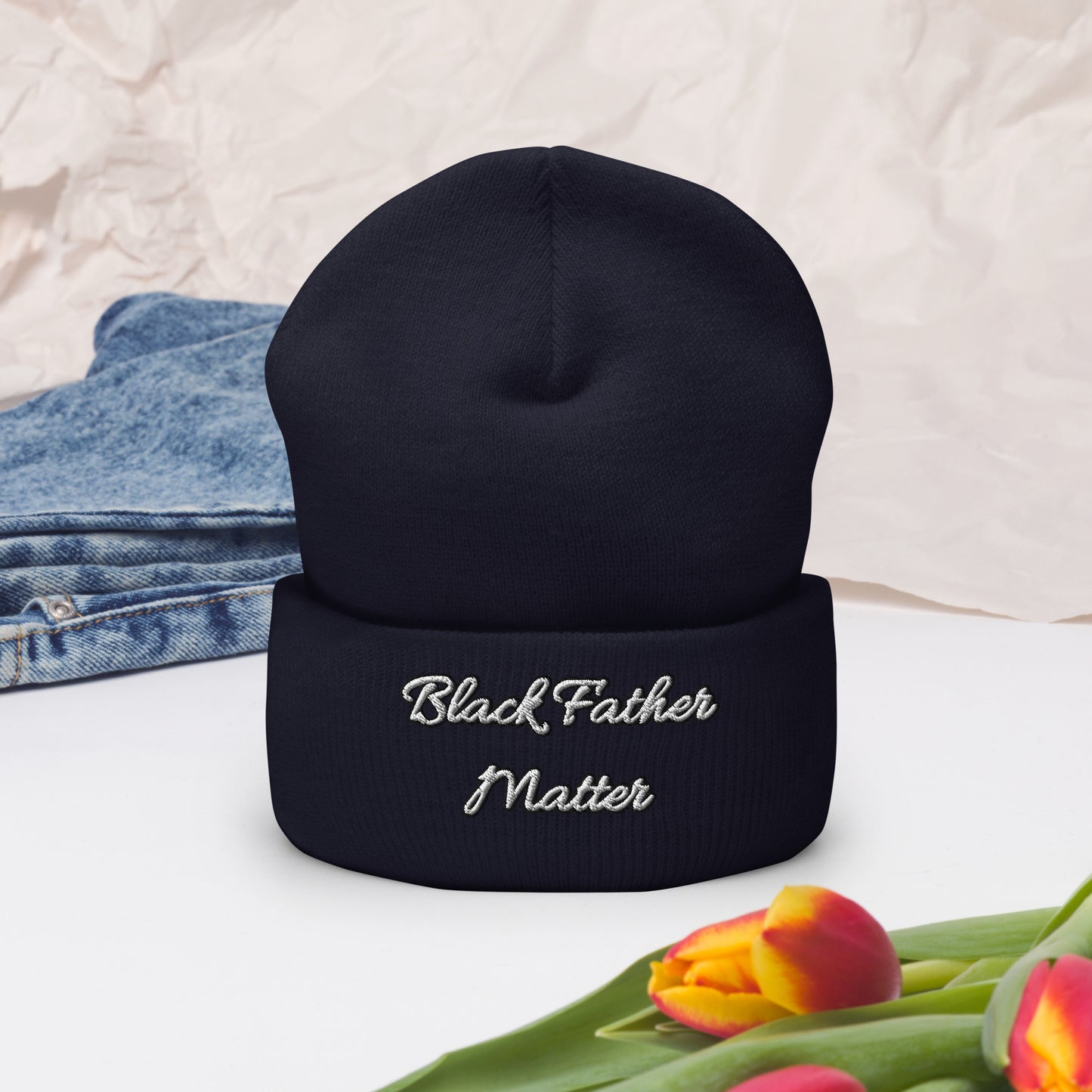 Kyrie Irving Hat / Black Father Matter / Organic Negrow Cuffed Beanie