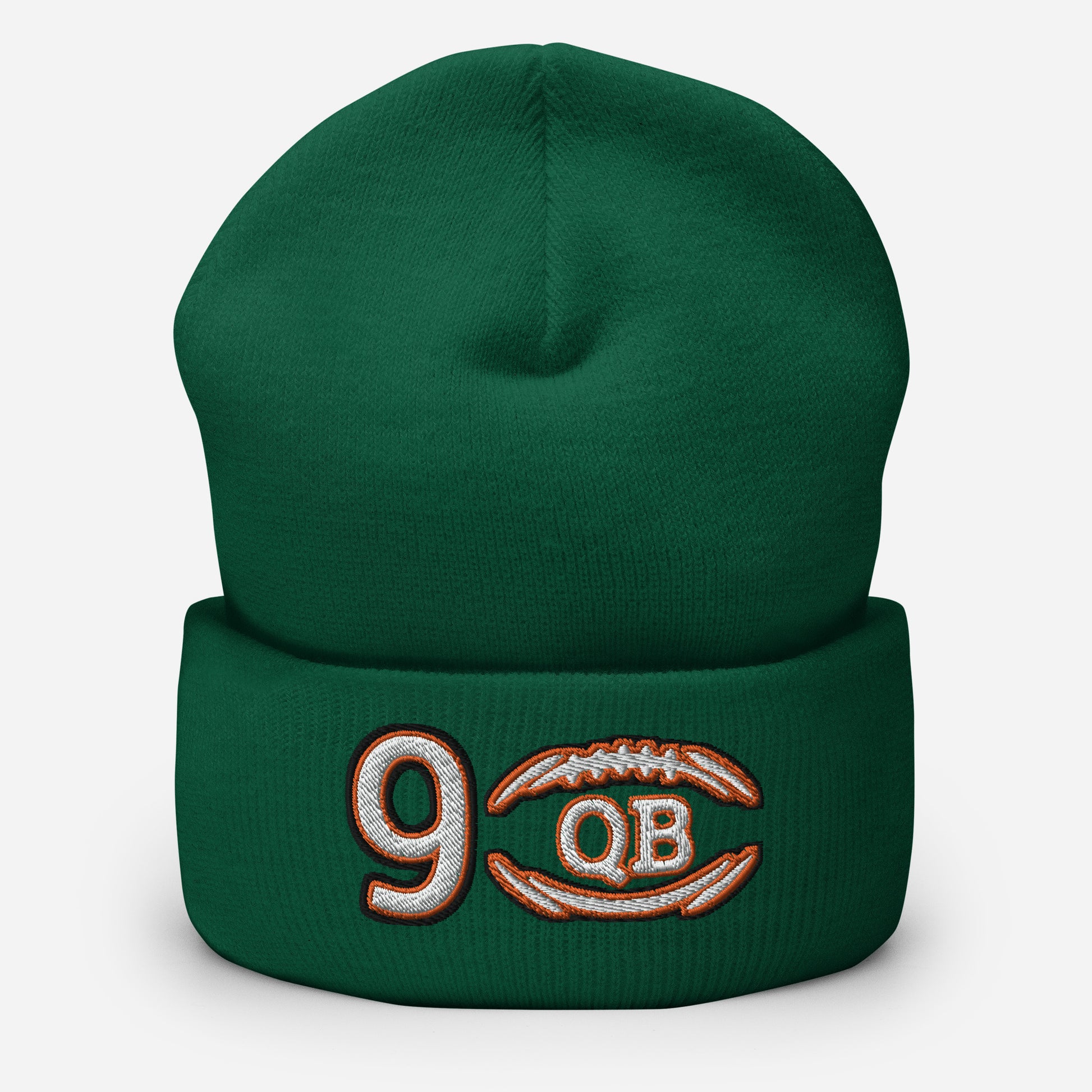 Joe Burrow Hat / QB Hat / Quarterback Hat / 9 Hat / 9QB Bengals Beanie Spruce