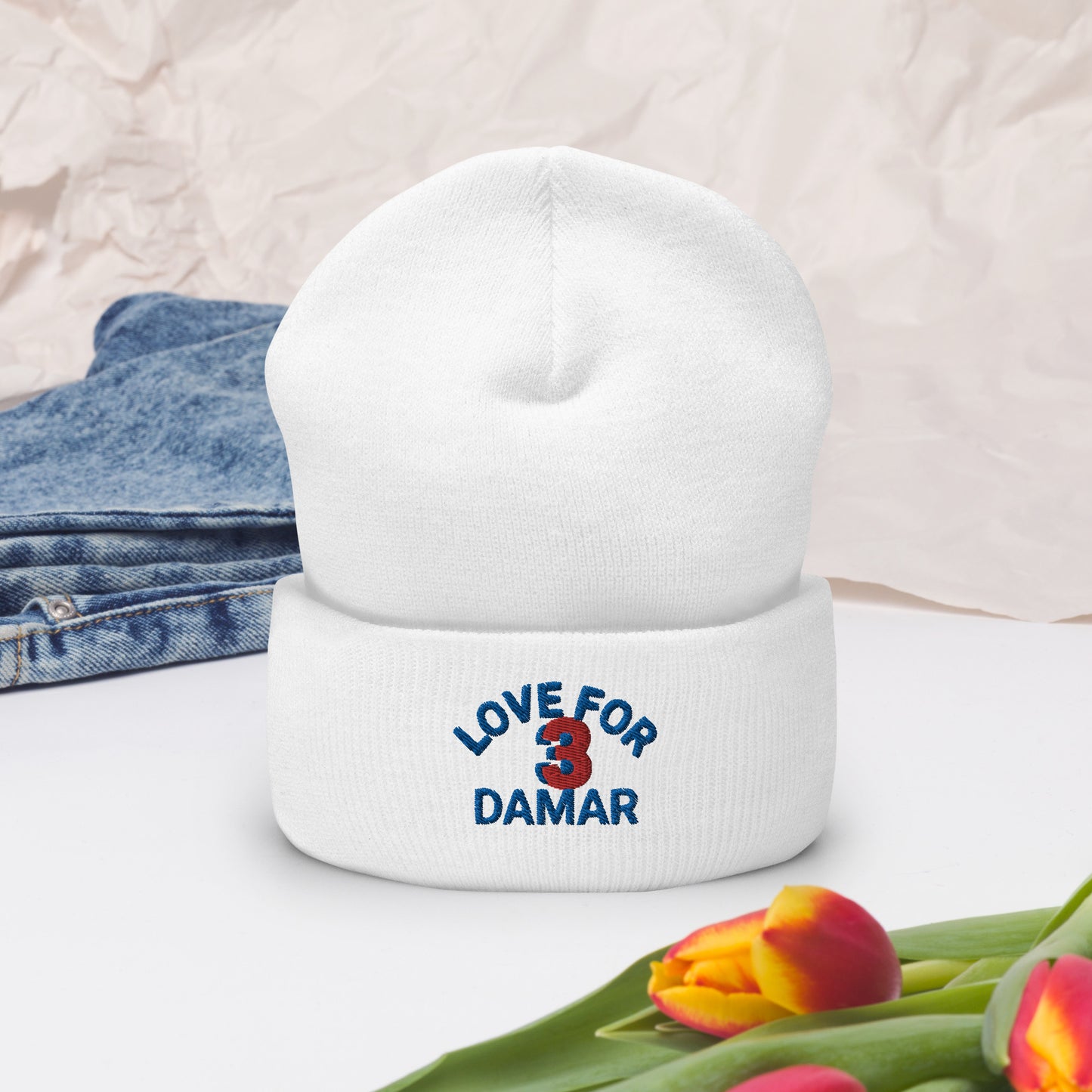 Damar Hamlin Hat / Love For 3 Hat / Buffalo Bills Cuffed Beanie