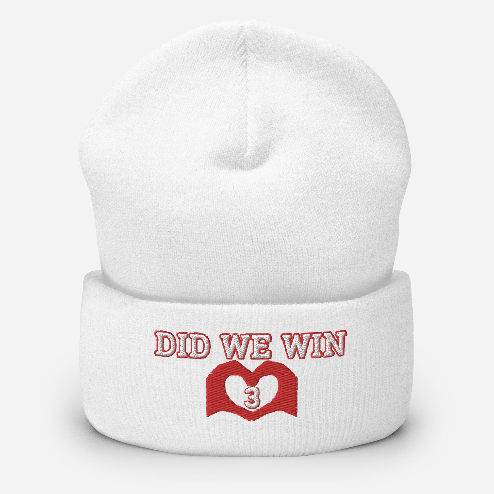 Damar Hamlin 3 Hat / Love for 3 Hat / Buffalo Bills 3 Cuffed Beanie White