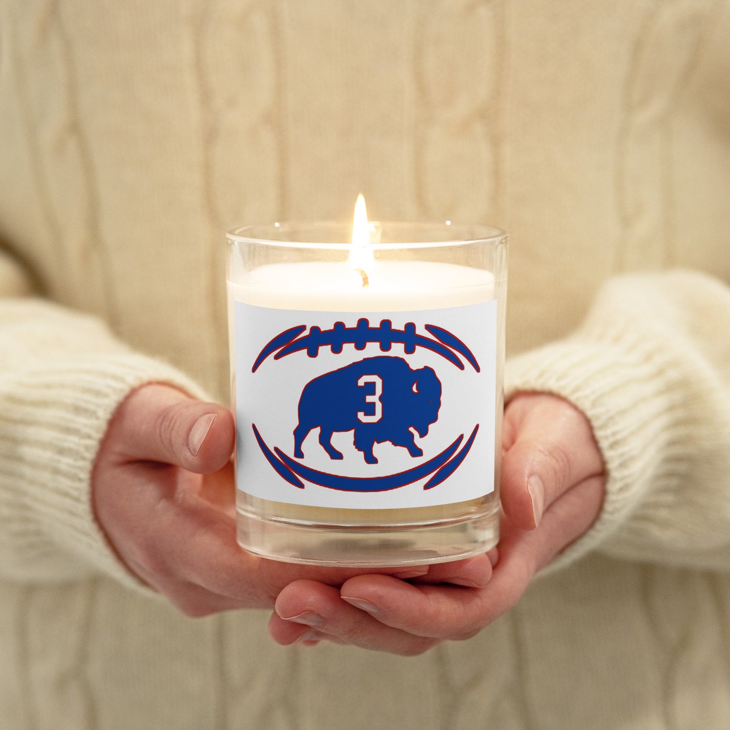 Damar Hamlin 3 / Love For 3 / Buffalo Bills 3 Glass jar soy wax candle