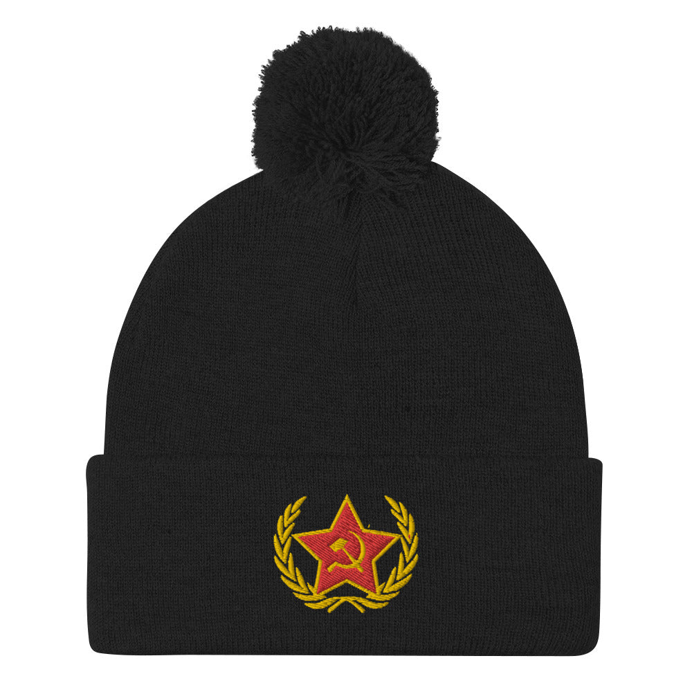 jen psaki hat / Russian star /  jen psaki in russian Pom-Pom Beanie