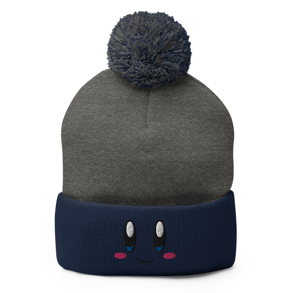 Kirby Hat / Funny Face Kirby / Kirby Pom-Pom Beanie