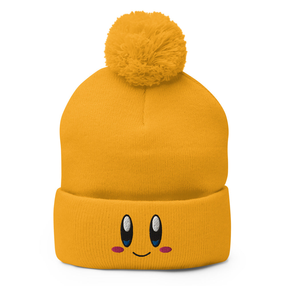 Kirby Hat / Funny Face Kirby / Kirby Pom-Pom Beanie