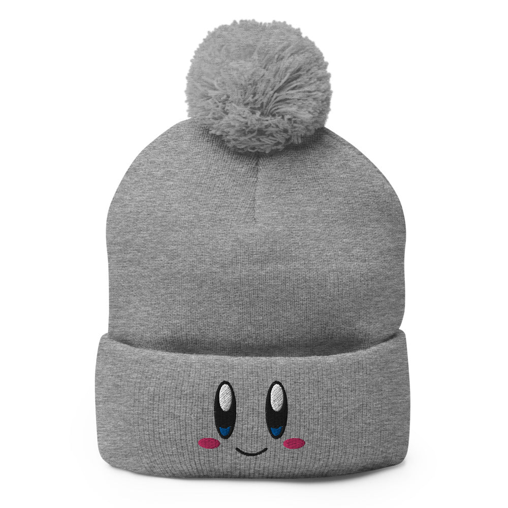 Kirby Hat / Funny Face Kirby / Kirby Pom-Pom Beanie