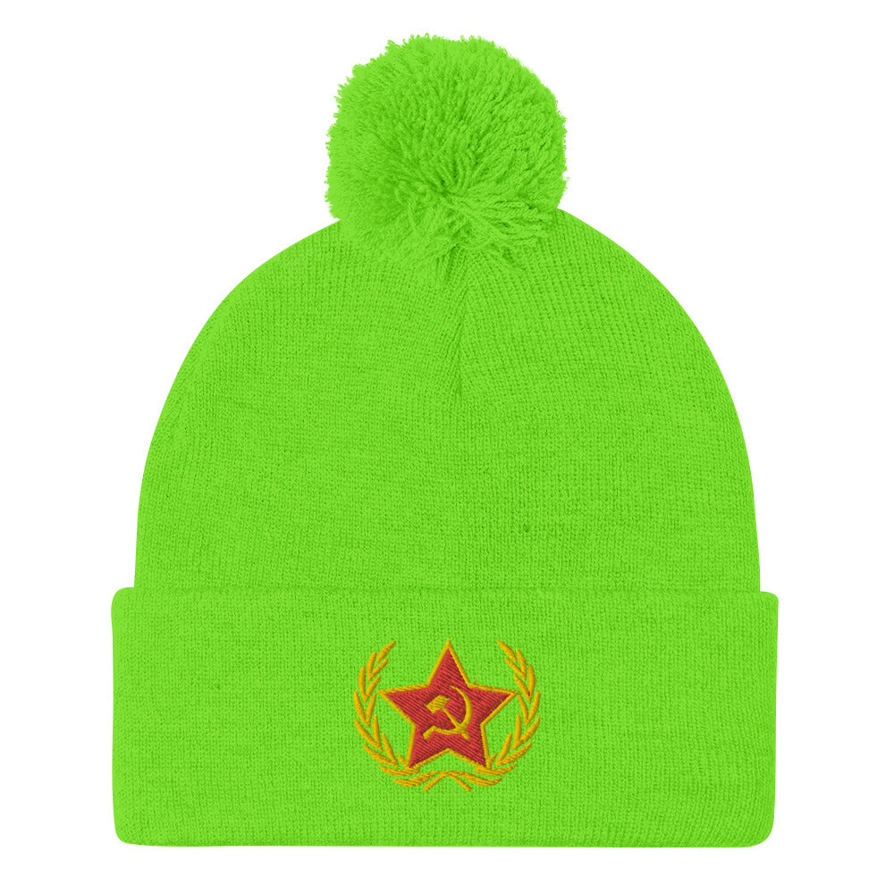 jen psaki hat / Russian star /  jen psaki in russian Pom-Pom Beanie