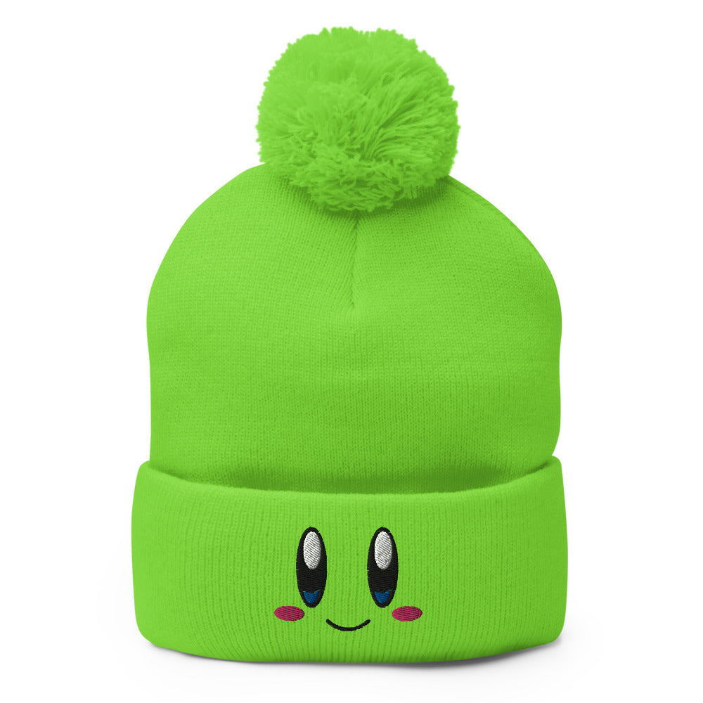 Kirby Hat / Funny Face Kirby / Kirby Pom-Pom Beanie