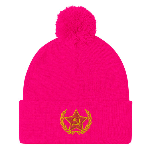 jen psaki hat / Russian star /  jen psaki in russian Pom-Pom Beanie