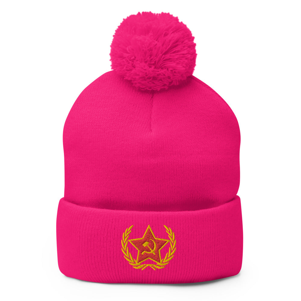 jen psaki hat / Russian star /  jen psaki in russian Pom-Pom Beanie