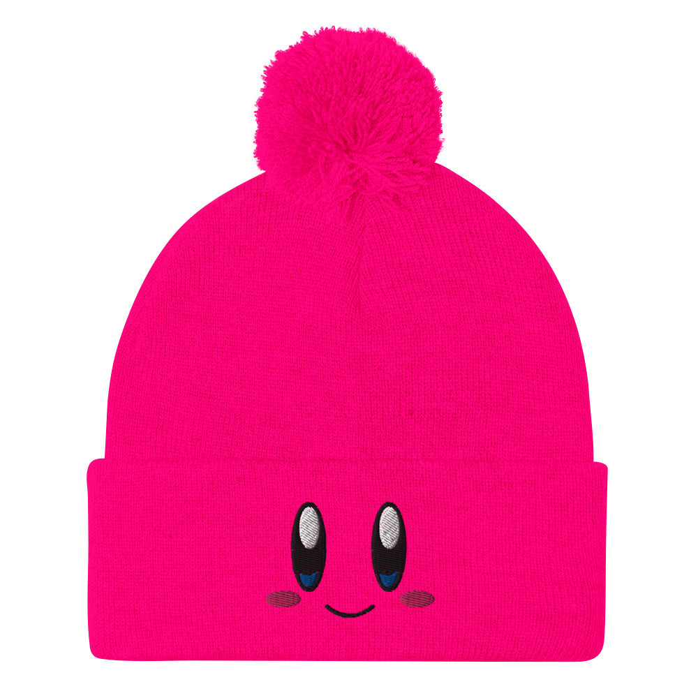 Kirby Hat / Funny Face Kirby / Kirby Pom-Pom Beanie