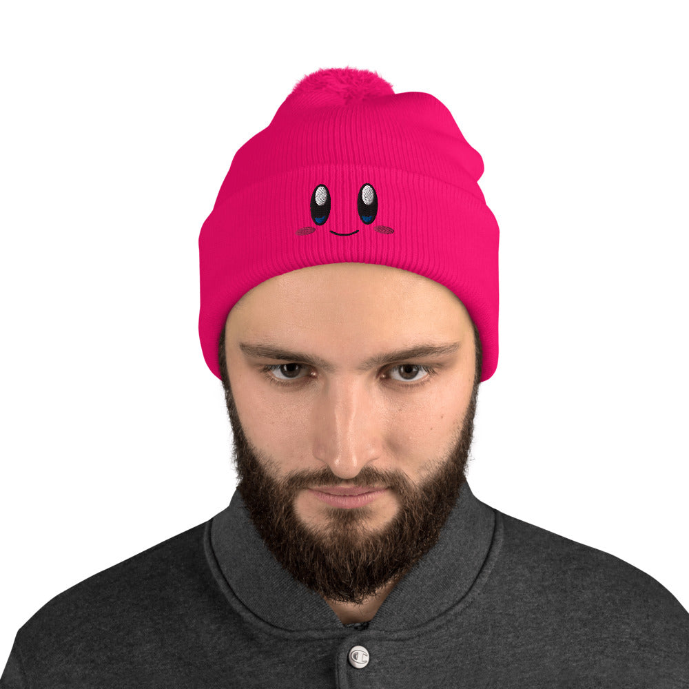 Kirby Hat / Funny Face Kirby / Kirby Pom-Pom Beanie