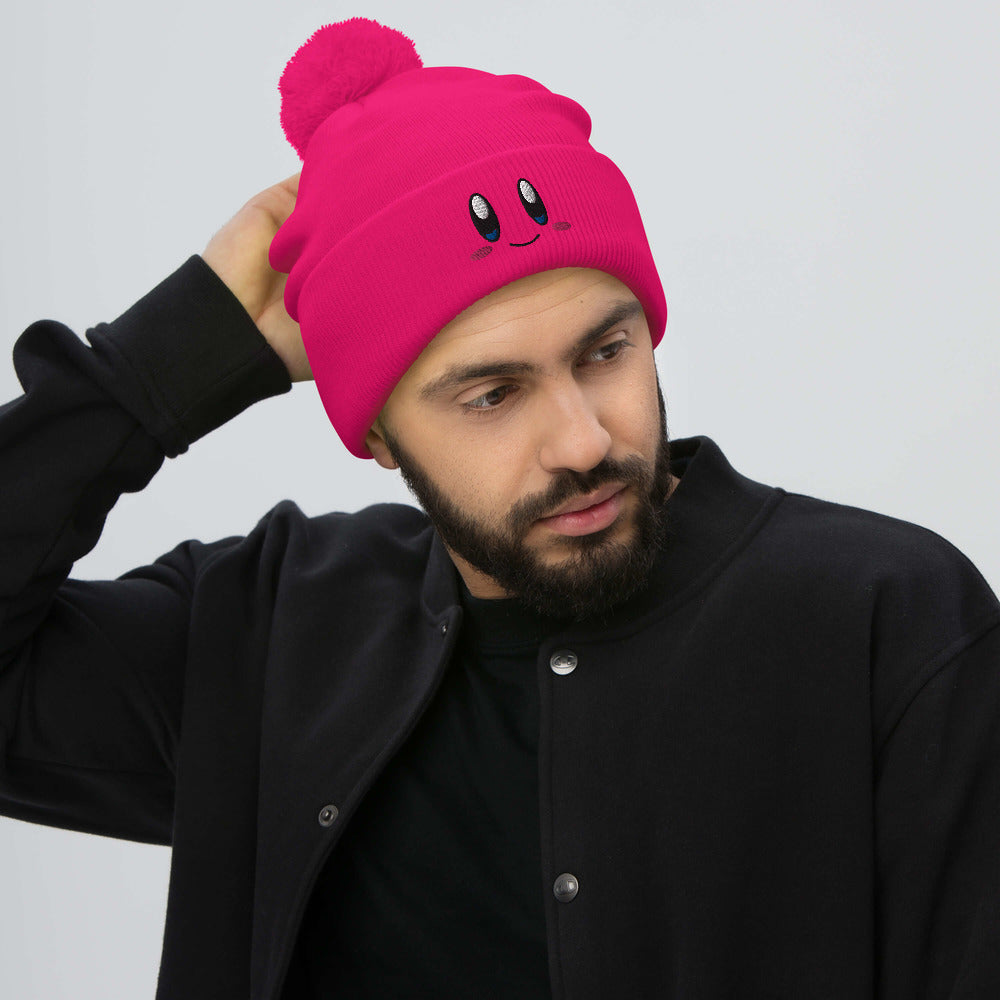 Kirby Hat / Funny Face Kirby / Kirby Pom-Pom Beanie