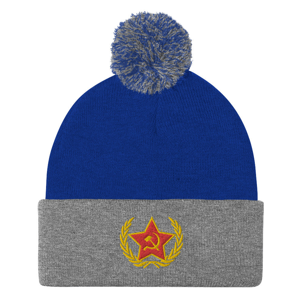 jen psaki hat / Russian star /  jen psaki in russian Pom-Pom Beanie