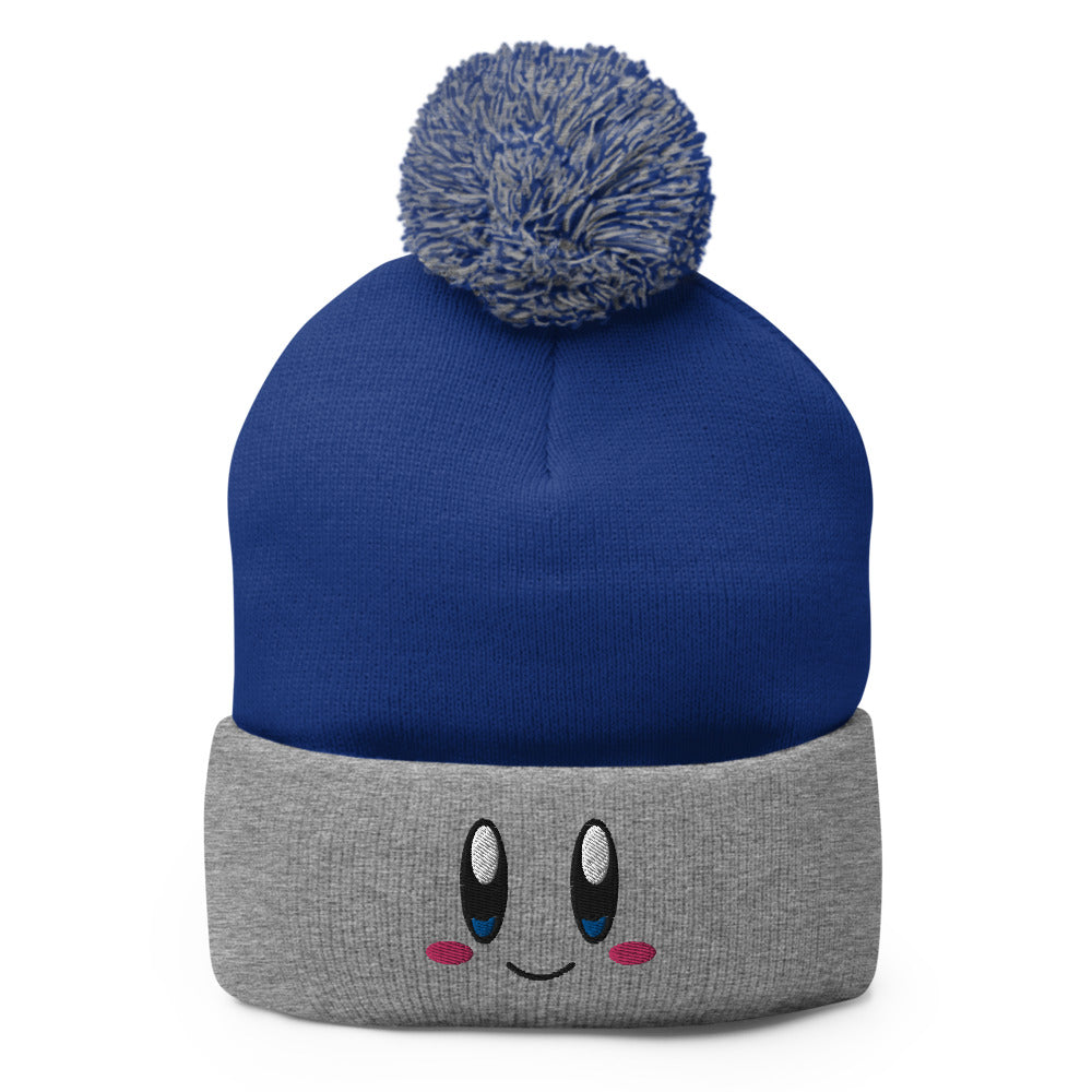 Kirby Hat / Funny Face Kirby / Kirby Pom-Pom Beanie