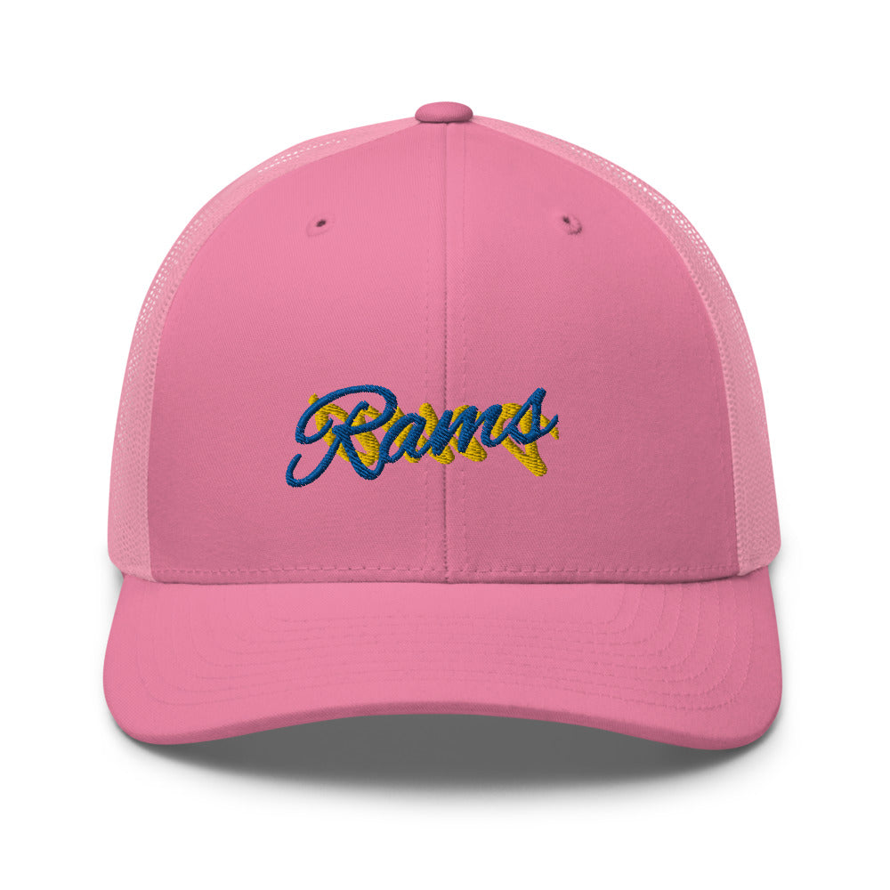 Lebron James A Bright Pink Rams Hat / Lebron Hat / Rams Trucker Cap