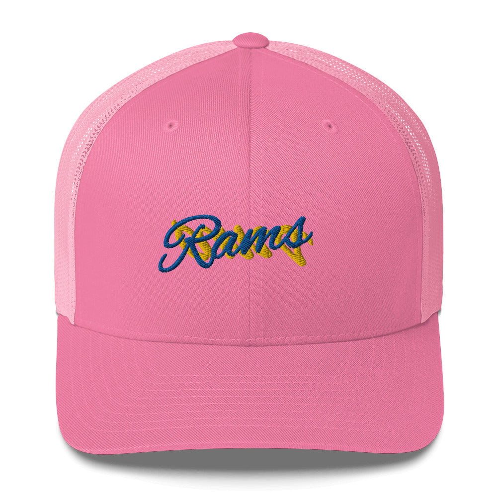 Lebron James A Bright Pink Rams Hat / Lebron Hat / Rams Trucker Cap