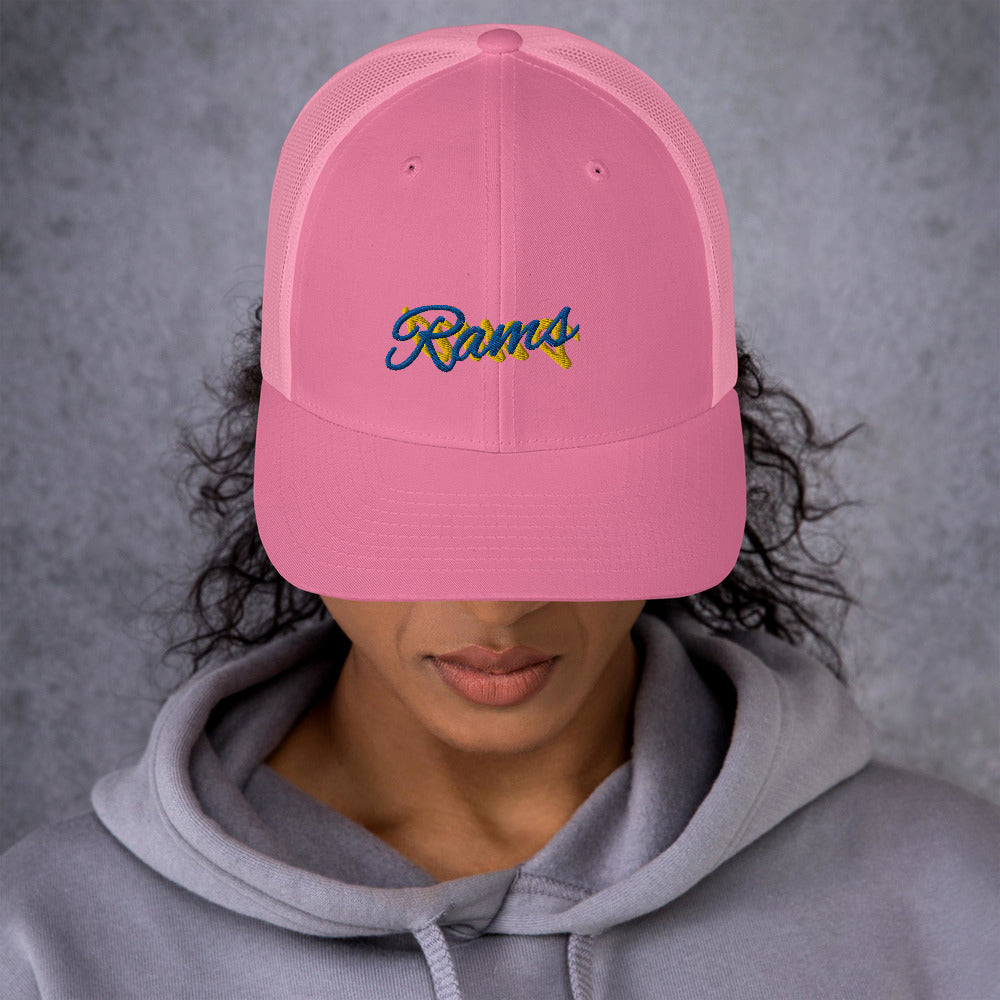 Lebron James A Bright Pink Rams Hat / Lebron Hat / Rams Trucker Cap